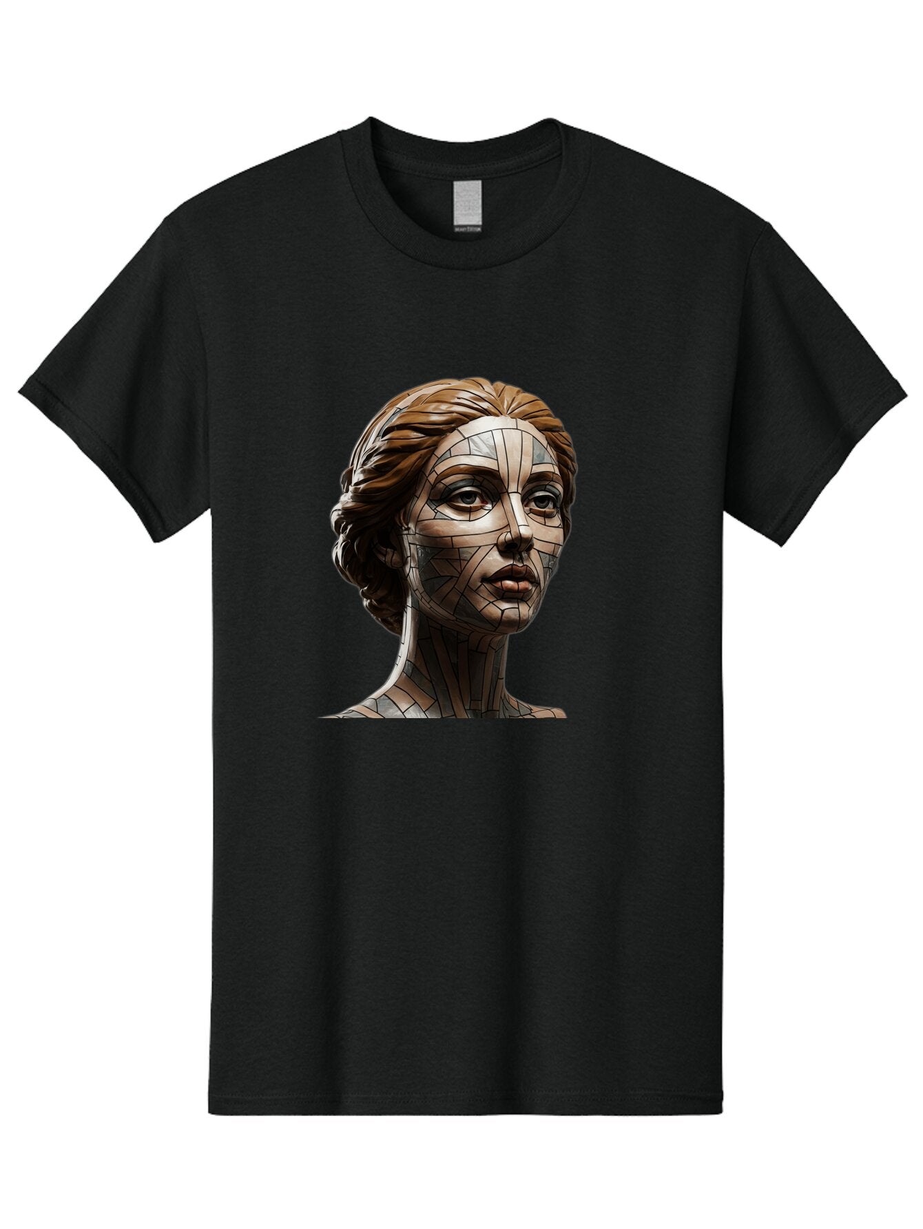 Mosaic-Woman-Portrait Men'S Graphic Tee, 100% Cotton, Comfortable Casual Summer Wear, Machine Washable, Vintage Camera, Old Camera, Antique Camera, Black Camera, Classic Photography, Photography Equipment, Nostalgic Device, Film Camera, Bar179 11