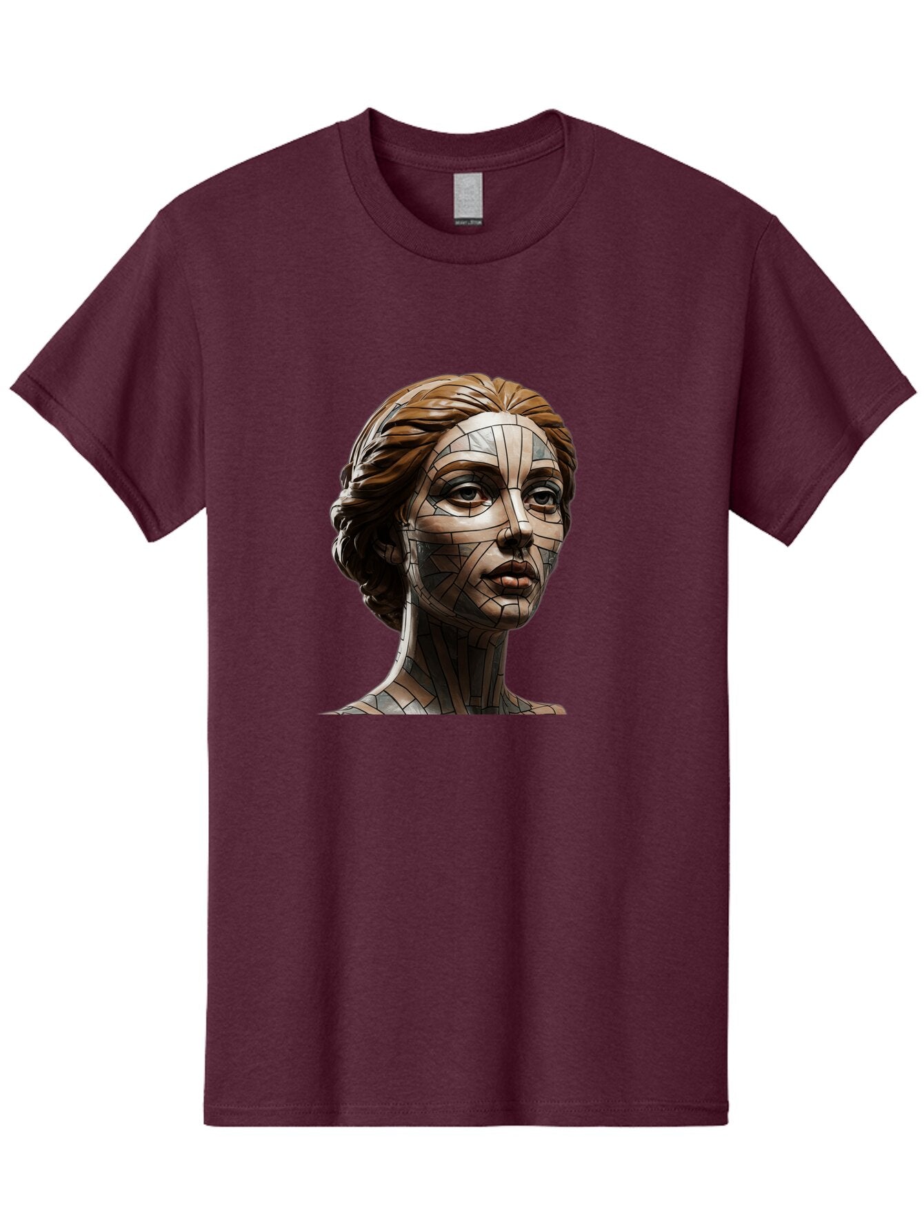 Mosaic-Woman-Portrait Men'S Graphic Tee, 100% Cotton, Comfortable Casual Summer Wear, Machine Washable, Vintage Camera, Old Camera, Antique Camera, Black Camera, Classic Photography, Photography Equipment, Nostalgic Device, Film Camera, Bar179 9