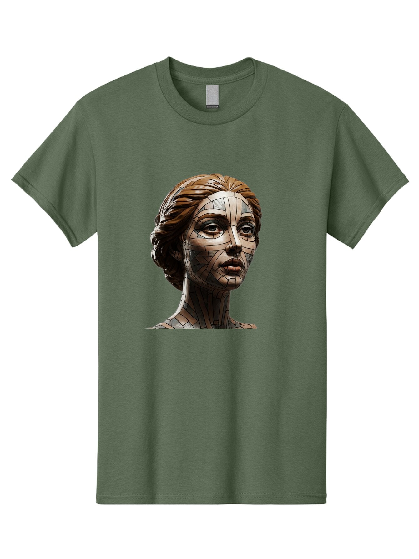 Mosaic-Woman-Portrait Men'S Graphic Tee, 100% Cotton, Comfortable Casual Summer Wear, Machine Washable, Vintage Camera, Old Camera, Antique Camera, Black Camera, Classic Photography, Photography Equipment, Nostalgic Device, Film Camera, Bar179 8