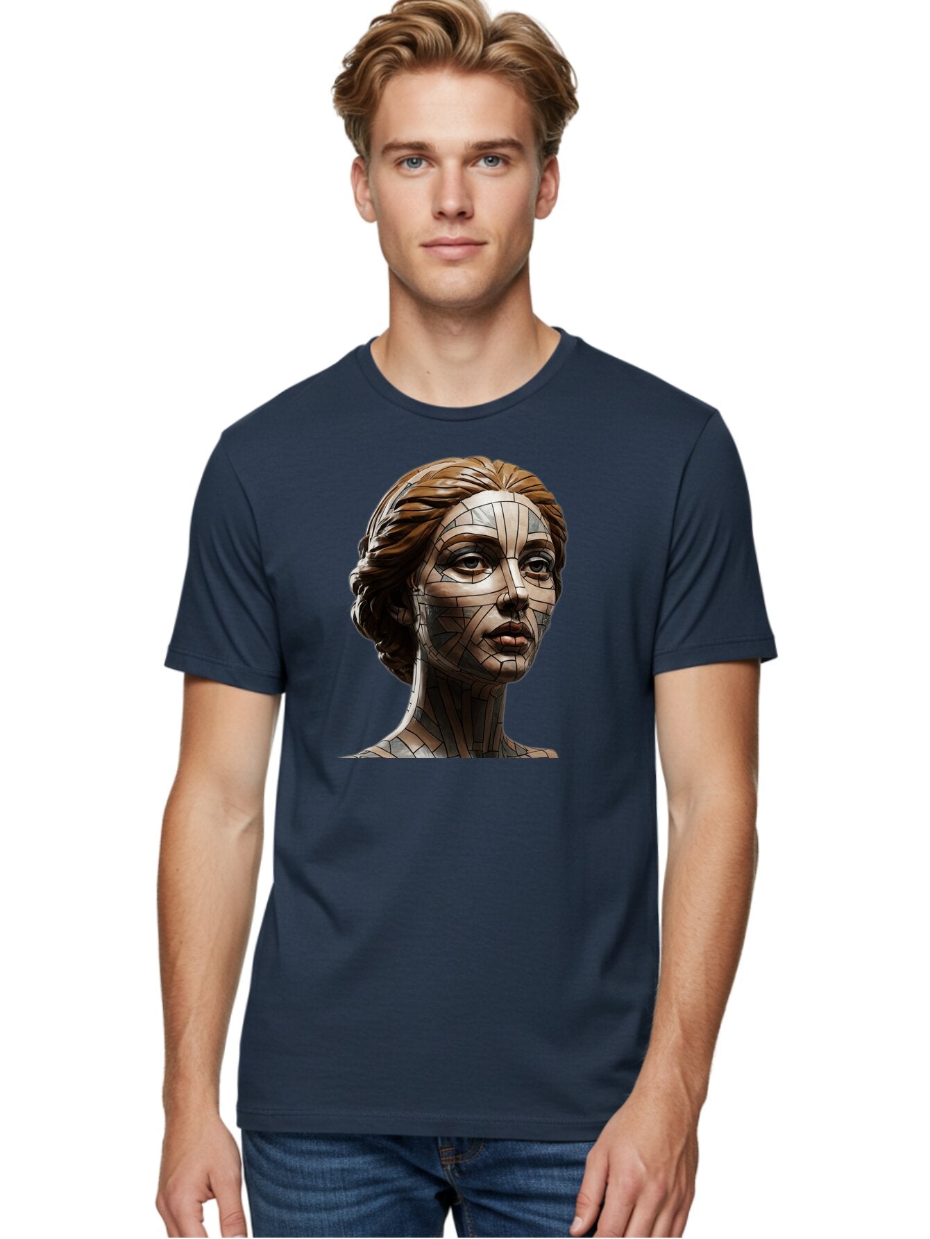 Mosaic-Woman-Portrait Men'S Graphic Tee, 100% Cotton, Comfortable Casual Summer Wear, Machine Washable, Vintage Camera, Old Camera, Antique Camera, Black Camera, Classic Photography, Photography Equipment, Nostalgic Device, Film Camera, Bar179 23
