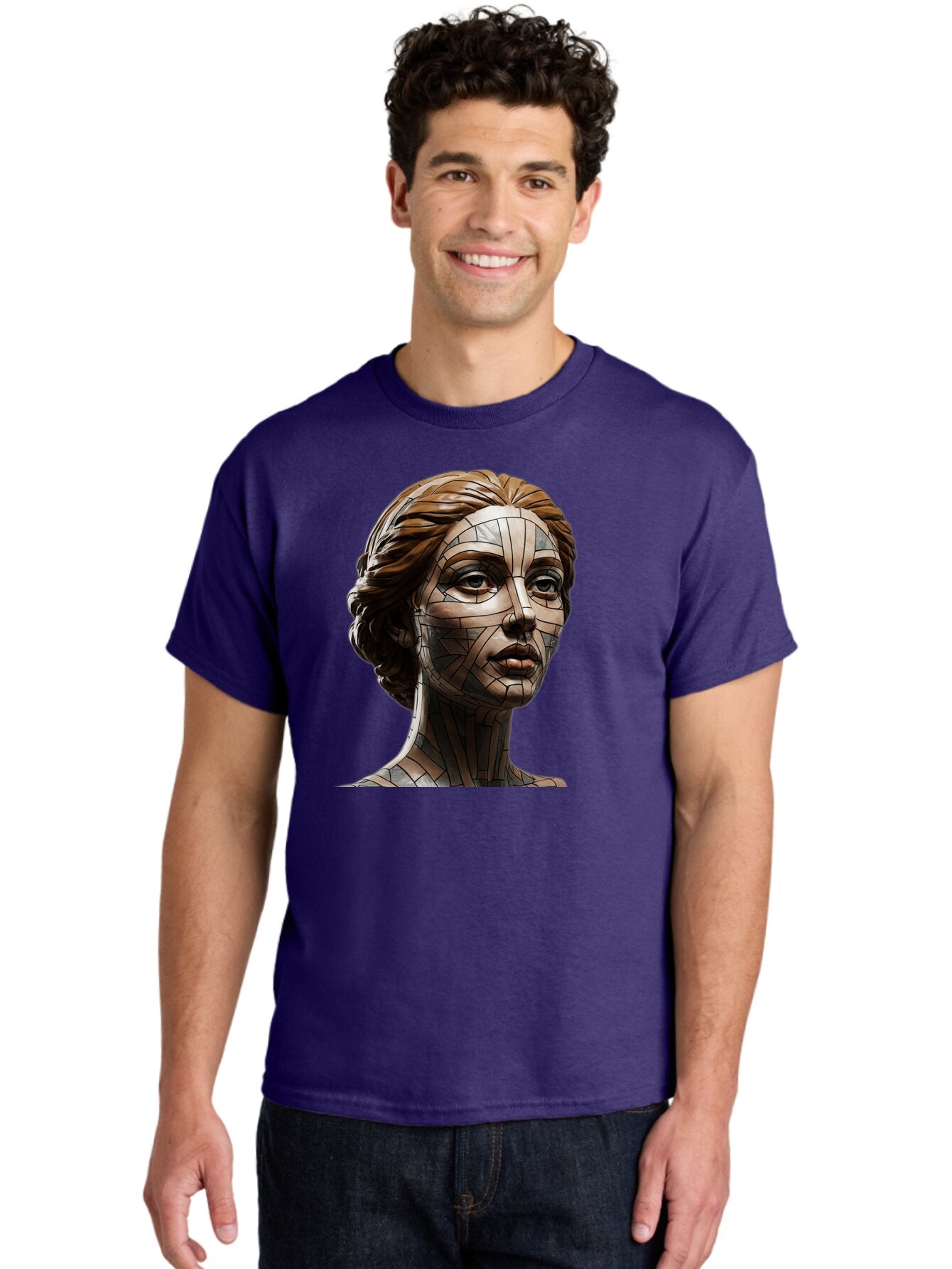 Mosaic-Woman-Portrait Men'S Graphic Tee, 100% Cotton, Comfortable Casual Summer Wear, Machine Washable, Vintage Camera, Old Camera, Antique Camera, Black Camera, Classic Photography, Photography Equipment, Nostalgic Device, Film Camera, Bar179 22