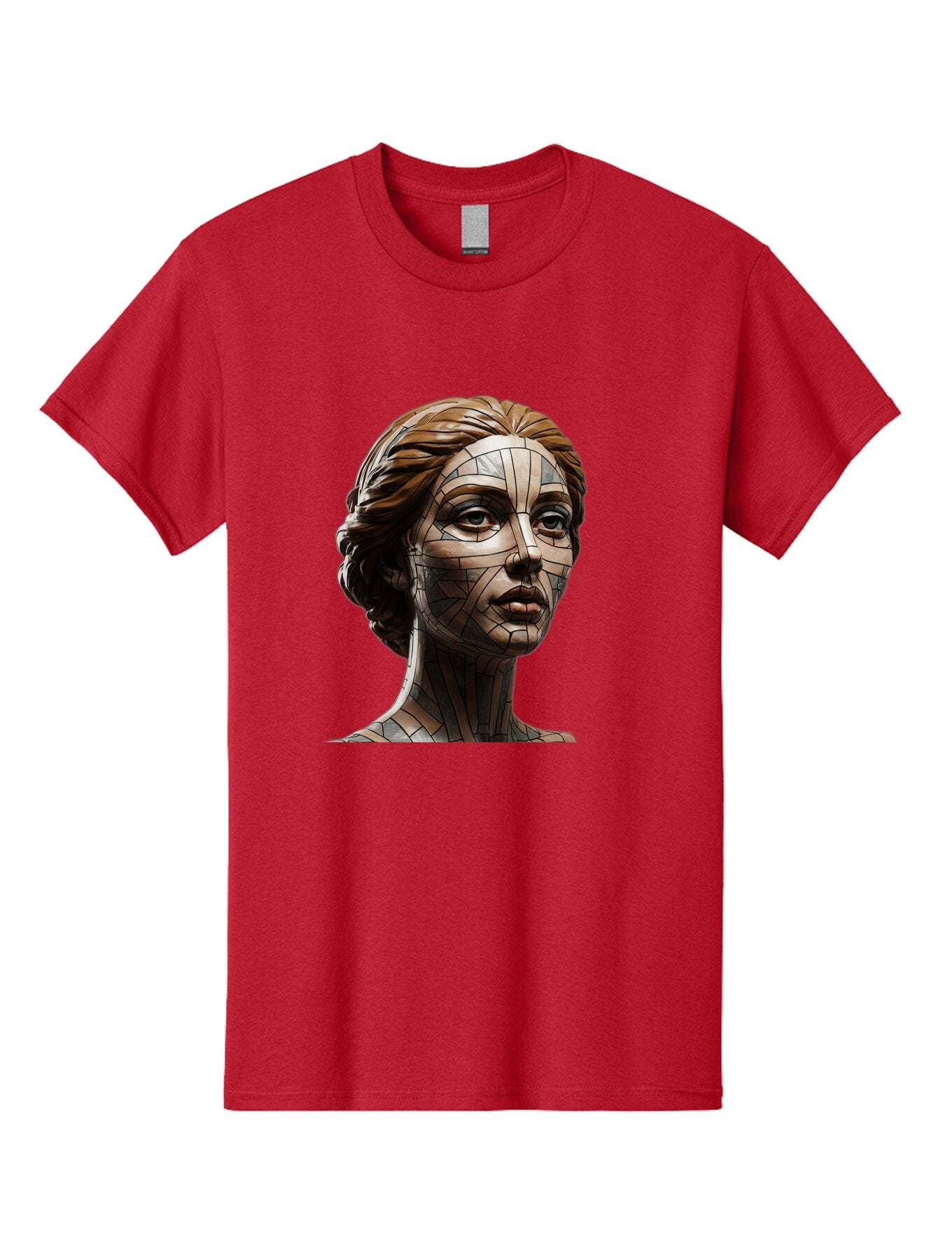 Mosaic-Woman-Portrait Men'S Graphic Tee, 100% Cotton, Comfortable Casual Summer Wear, Machine Washable, Vintage Camera, Old Camera, Antique Camera, Black Camera, Classic Photography, Photography Equipment, Nostalgic Device, Film Camera, Bar179 13