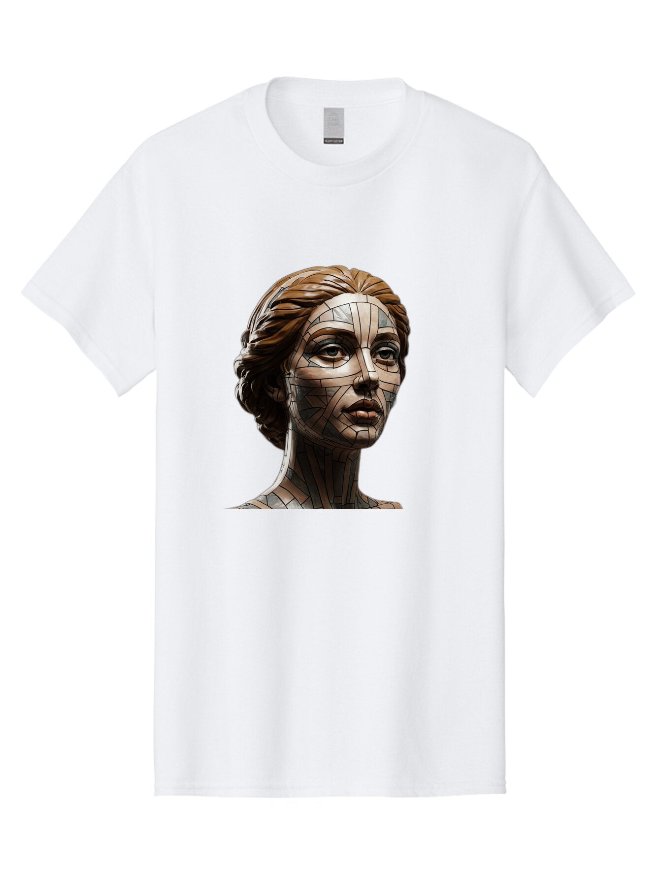 Mosaic-Woman-Portrait Men'S Graphic Tee, 100% Cotton, Comfortable Casual Summer Wear, Machine Washable, Vintage Camera, Old Camera, Antique Camera, Black Camera, Classic Photography, Photography Equipment, Nostalgic Device, Film Camera, Bar179 4