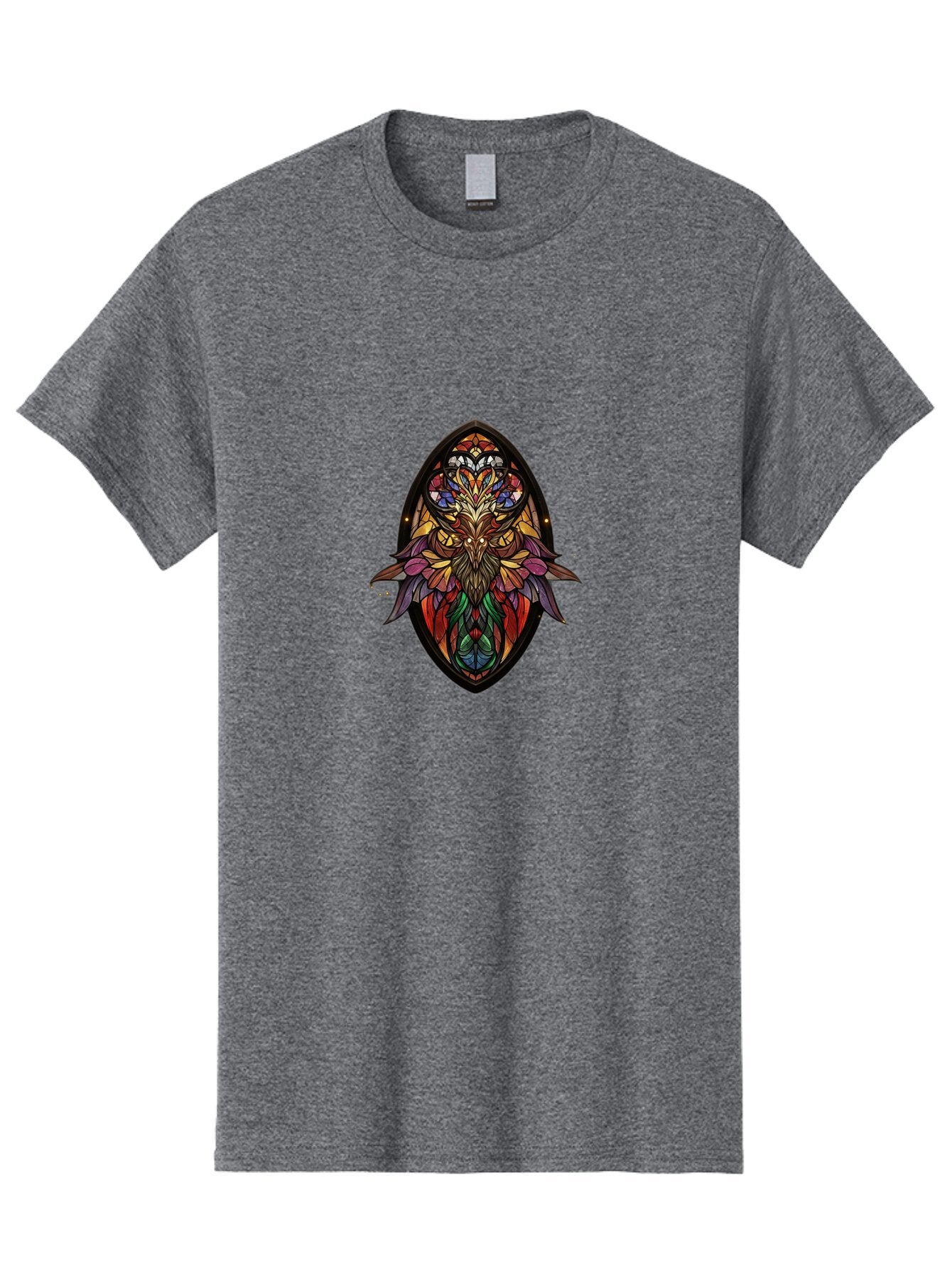 Multicolored-Stained-Glass-Owl Men'S Graphic Tee, 100% Cotton, Comfortable Casual Summer Wear, Machine Washable, Vintage Camera, Old Camera, Antique Camera, Black Camera, Classic Photography, Photography Equipment, Nostalgic Device, Bar182 1