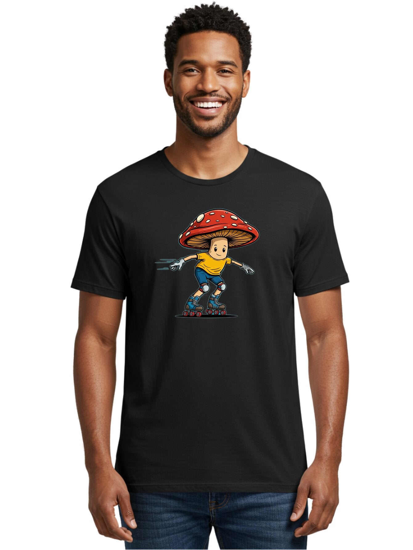 Mushroom-Boy-Skating Men'S Graphic Tee, 100% Cotton, Comfortable Casual Summer Wear, Machine Washable, Vintage Camera, Old Camera, Antique Camera, Black Camera, Classic Photography, Photography Equipment, Nostalgic Device, Film Camera, Bar185 26
