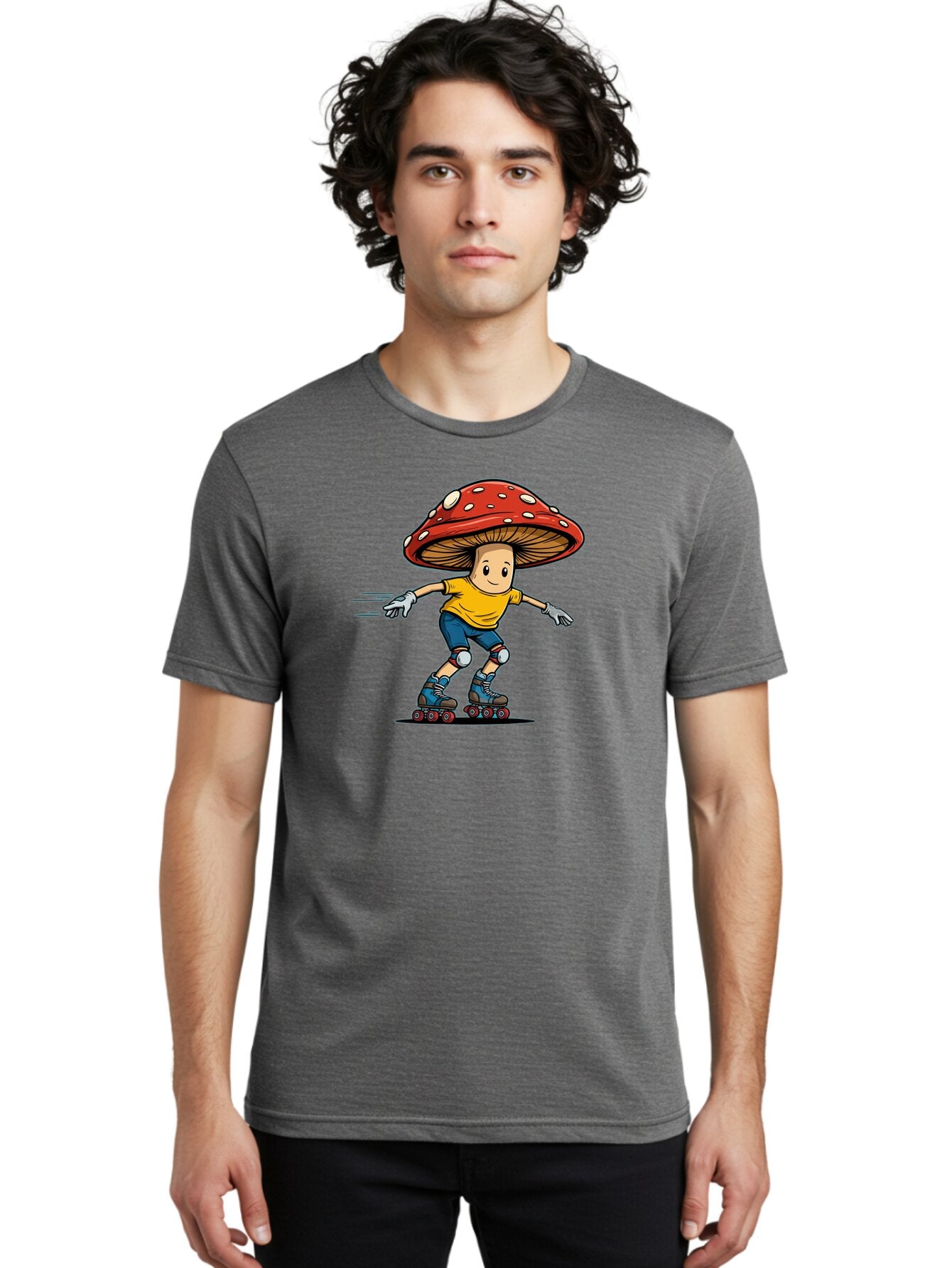 Mushroom-Boy-Skating Men'S Graphic Tee, 100% Cotton, Comfortable Casual Summer Wear, Machine Washable, Vintage Camera, Old Camera, Antique Camera, Black Camera, Classic Photography, Photography Equipment, Nostalgic Device, Film Camera, Bar185 25