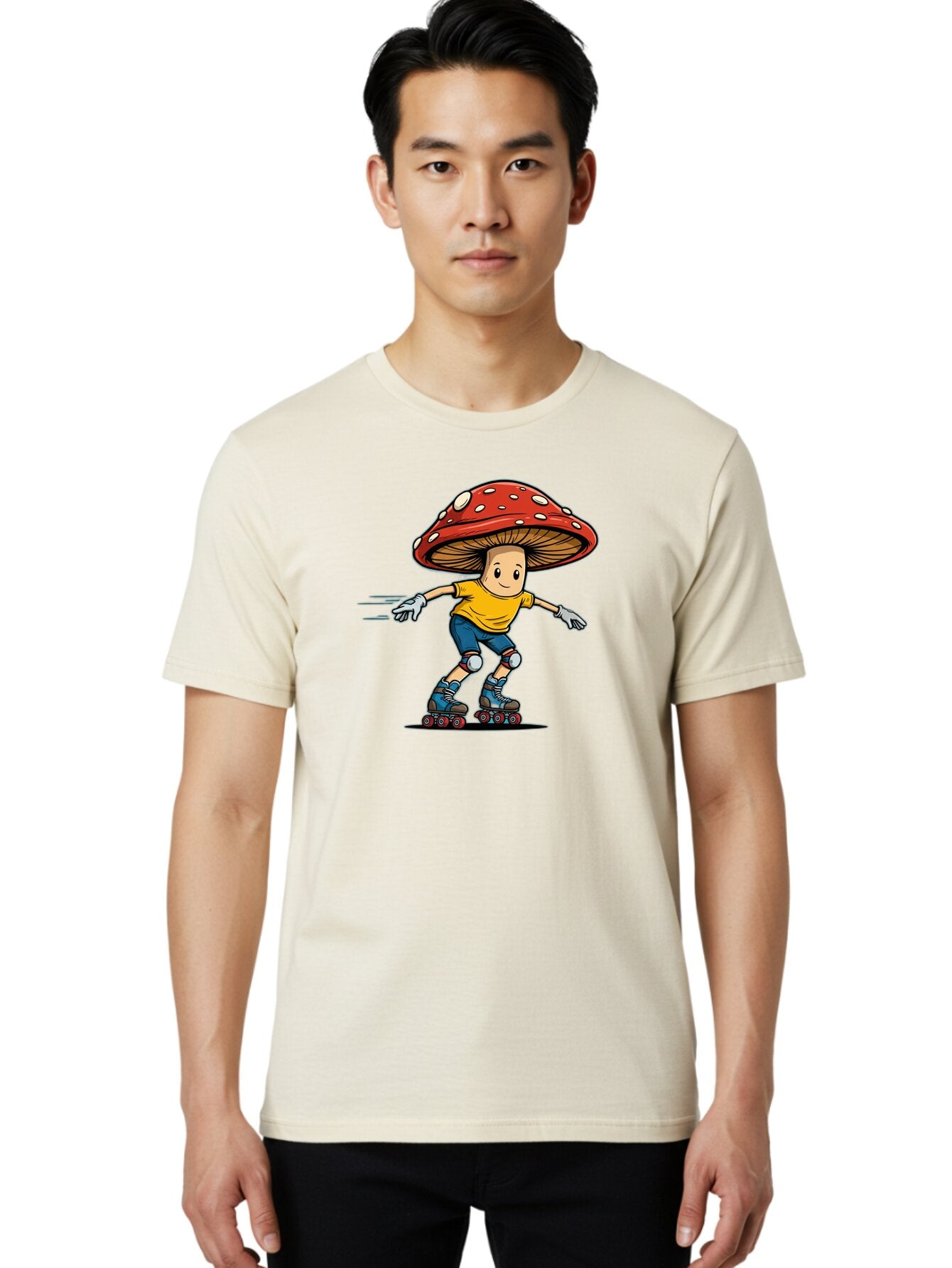Mushroom-Boy-Skating Men'S Graphic Tee, 100% Cotton, Comfortable Casual Summer Wear, Machine Washable, Vintage Camera, Old Camera, Antique Camera, Black Camera, Classic Photography, Photography Equipment, Nostalgic Device, Film Camera, Bar185 23