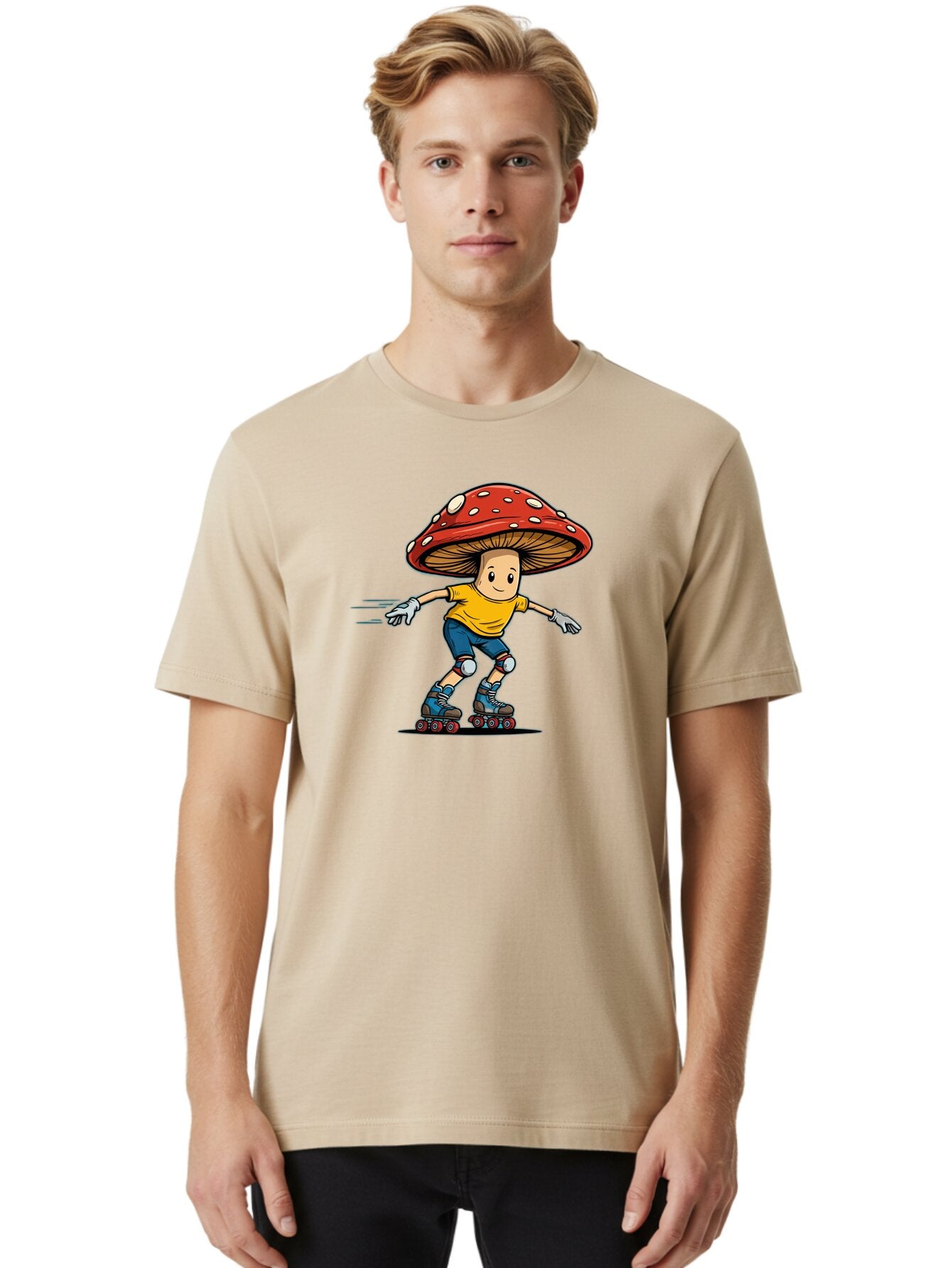 Mushroom-Boy-Skating Men'S Graphic Tee, 100% Cotton, Comfortable Casual Summer Wear, Machine Washable, Vintage Camera, Old Camera, Antique Camera, Black Camera, Classic Photography, Photography Equipment, Nostalgic Device, Film Camera, Bar185 27