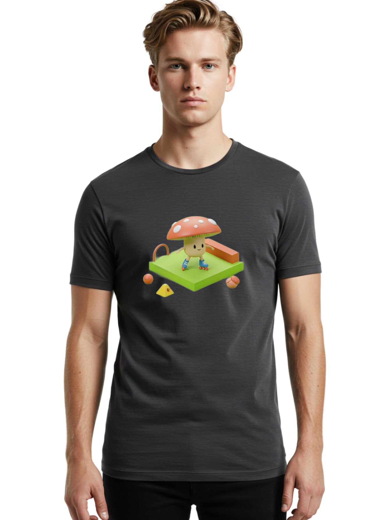 Mushroom-Character-2 Men'S Graphic Tee, 100% Cotton, Comfortable Casual Summer Wear, Machine Washable, Vintage Camera, Old Camera, Antique Camera, Black Camera, Classic Photography, Photography Equipment, Nostalgic Device, Film Camera, Bar187 30