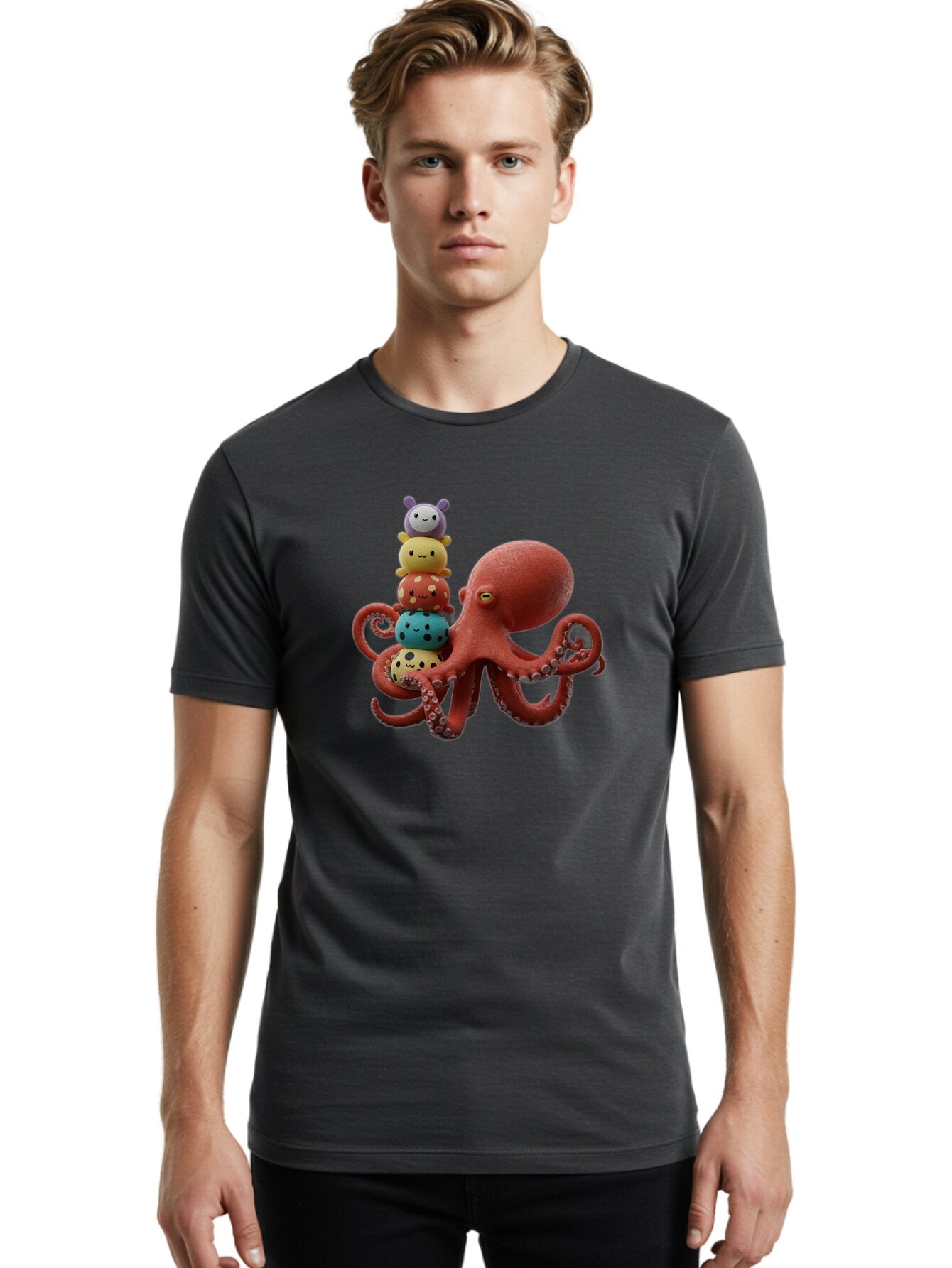 Octo-Character-Stack Men'S Graphic Tee, 100% Cotton, Comfortable Casual Summer Wear, Machine Washable, Vintage Camera, Old Camera, Antique Camera, Black Camera, Classic Photography, Photography Equipment, Nostalgic Device, Film Camera, Bar206 19