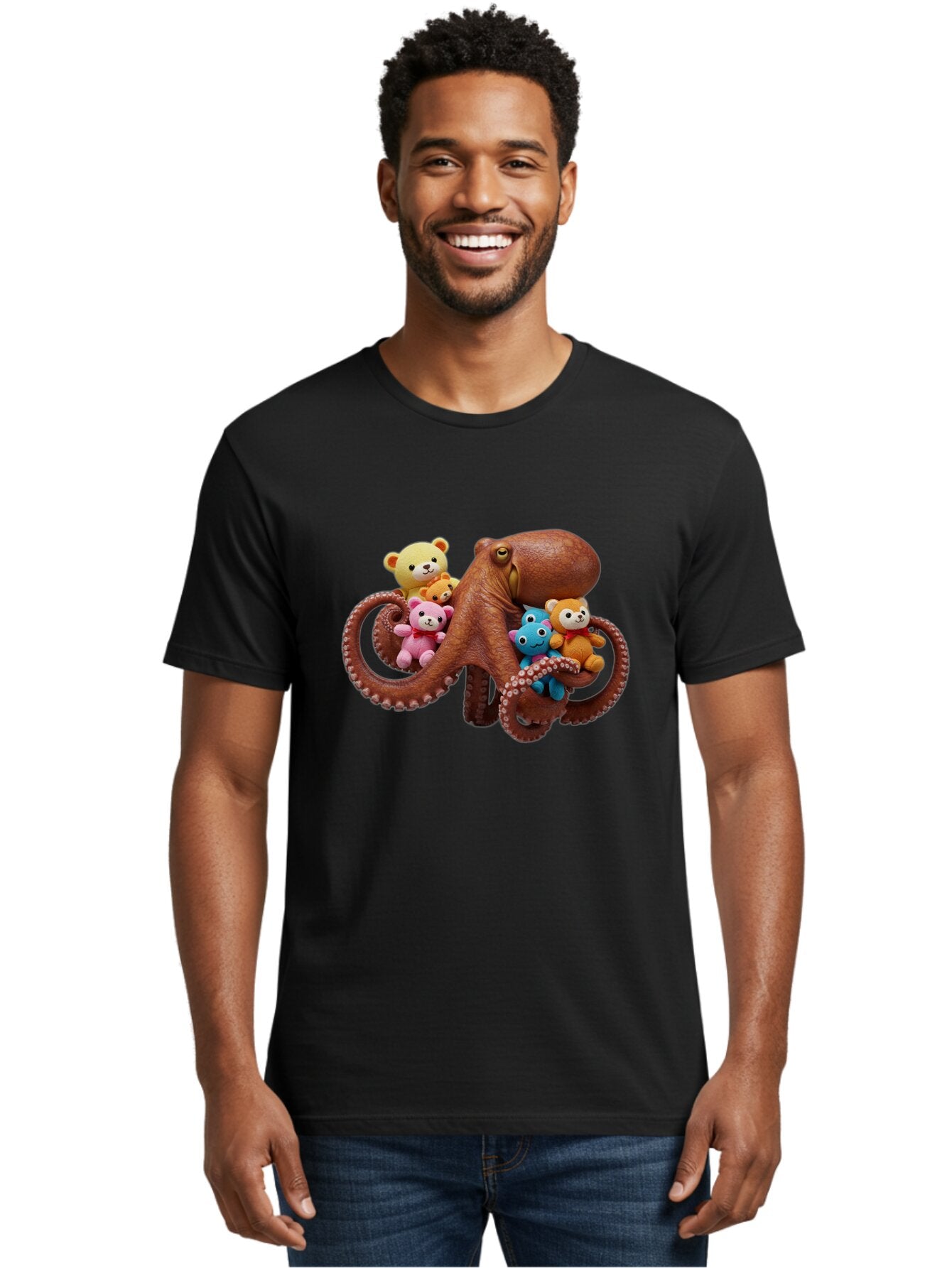 Octo-Teddy Men'S Graphic Tee, 100% Cotton, Comfortable Casual Summer Wear, Machine Washable, Vintage Camera, Old Camera, Antique Camera, Black Camera, Classic Photography, Photography Equipment, Nostalgic Device, Film Camera, Camera Art Bar208 20