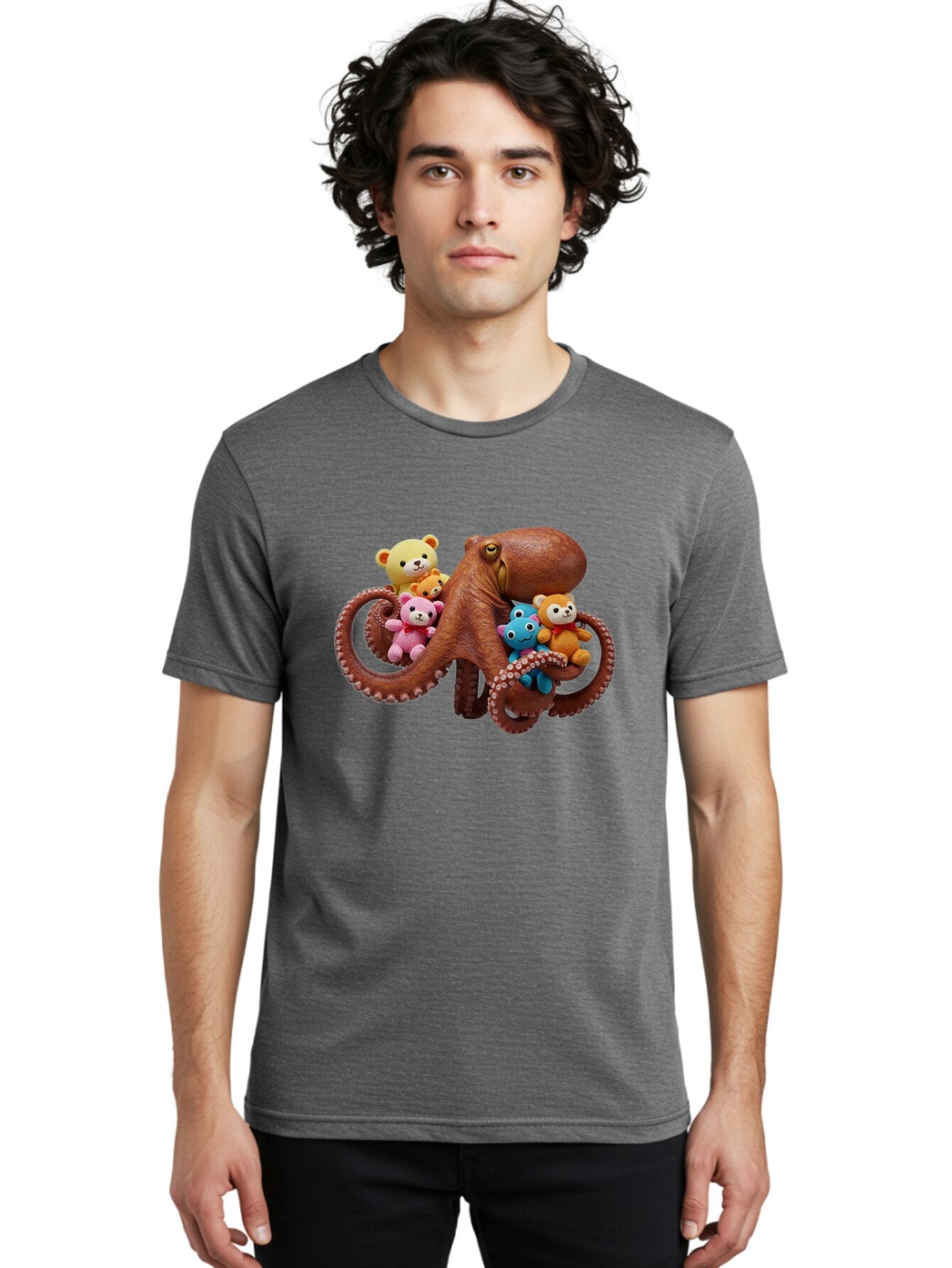 Octo-Teddy Men'S Graphic Tee, 100% Cotton, Comfortable Casual Summer Wear, Machine Washable, Vintage Camera, Old Camera, Antique Camera, Black Camera, Classic Photography, Photography Equipment, Nostalgic Device, Film Camera, Camera Art Bar208 22