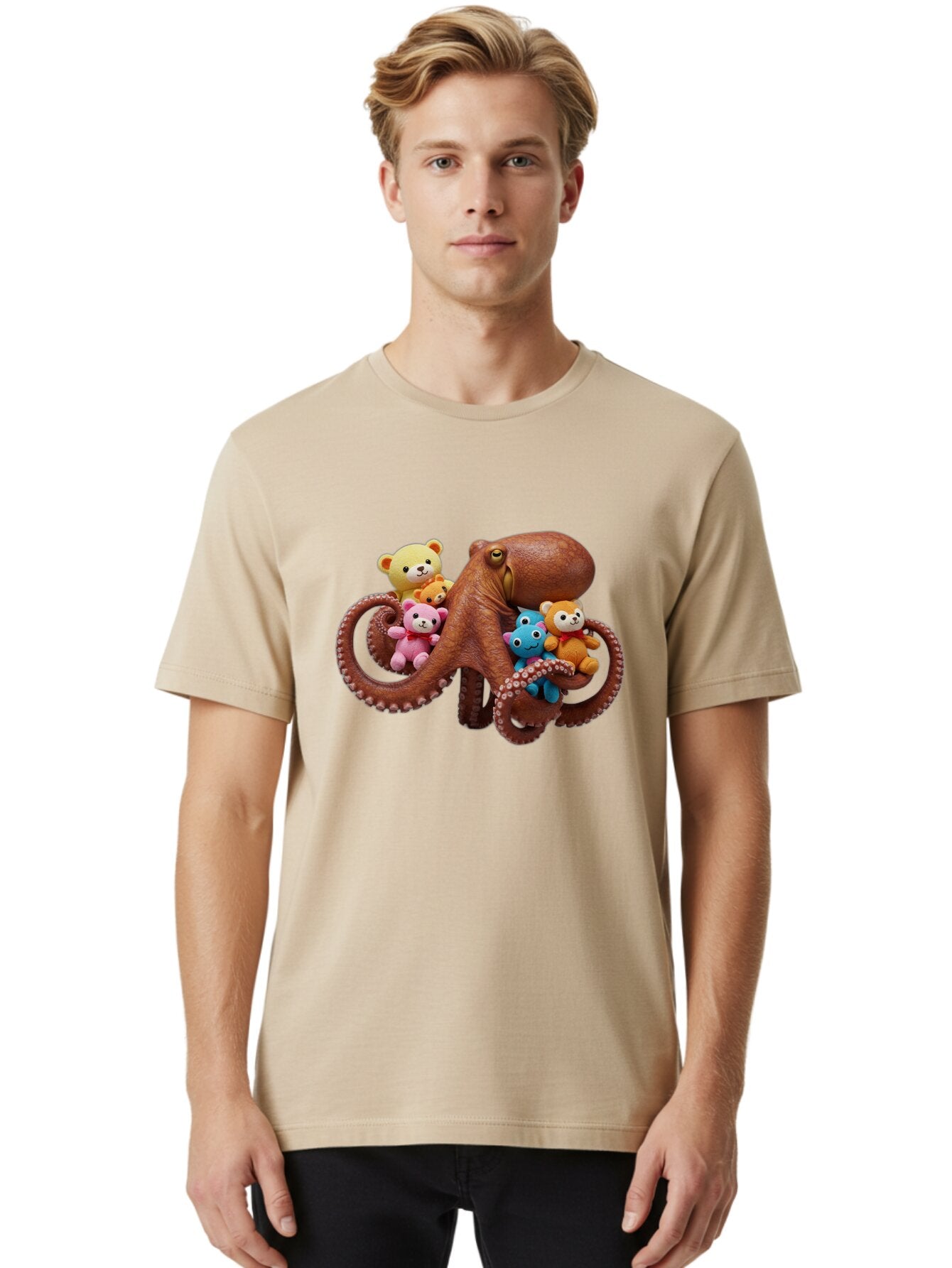 Octo-Teddy Men'S Graphic Tee, 100% Cotton, Comfortable Casual Summer Wear, Machine Washable, Vintage Camera, Old Camera, Antique Camera, Black Camera, Classic Photography, Photography Equipment, Nostalgic Device, Film Camera, Camera Art Bar208 30