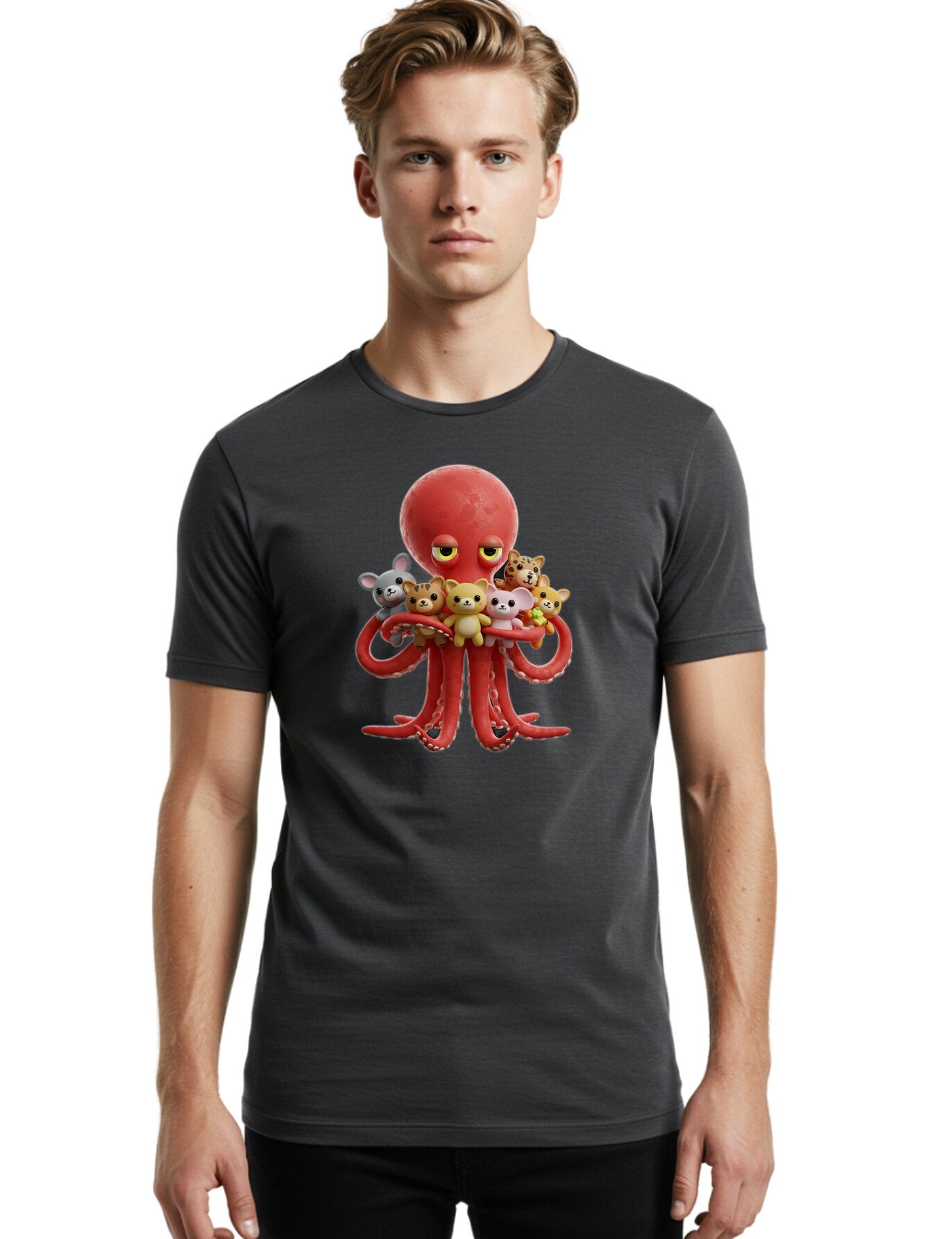Octopus-Holding-Cats Men'S Graphic Tee, 100% Cotton, Comfortable Casual Summer Wear, Machine Washable, Vintage Camera, Old Camera, Antique Camera, Black Camera, Classic Photography, Photography Equipment, Nostalgic Device, Film Camera, Bar214 16