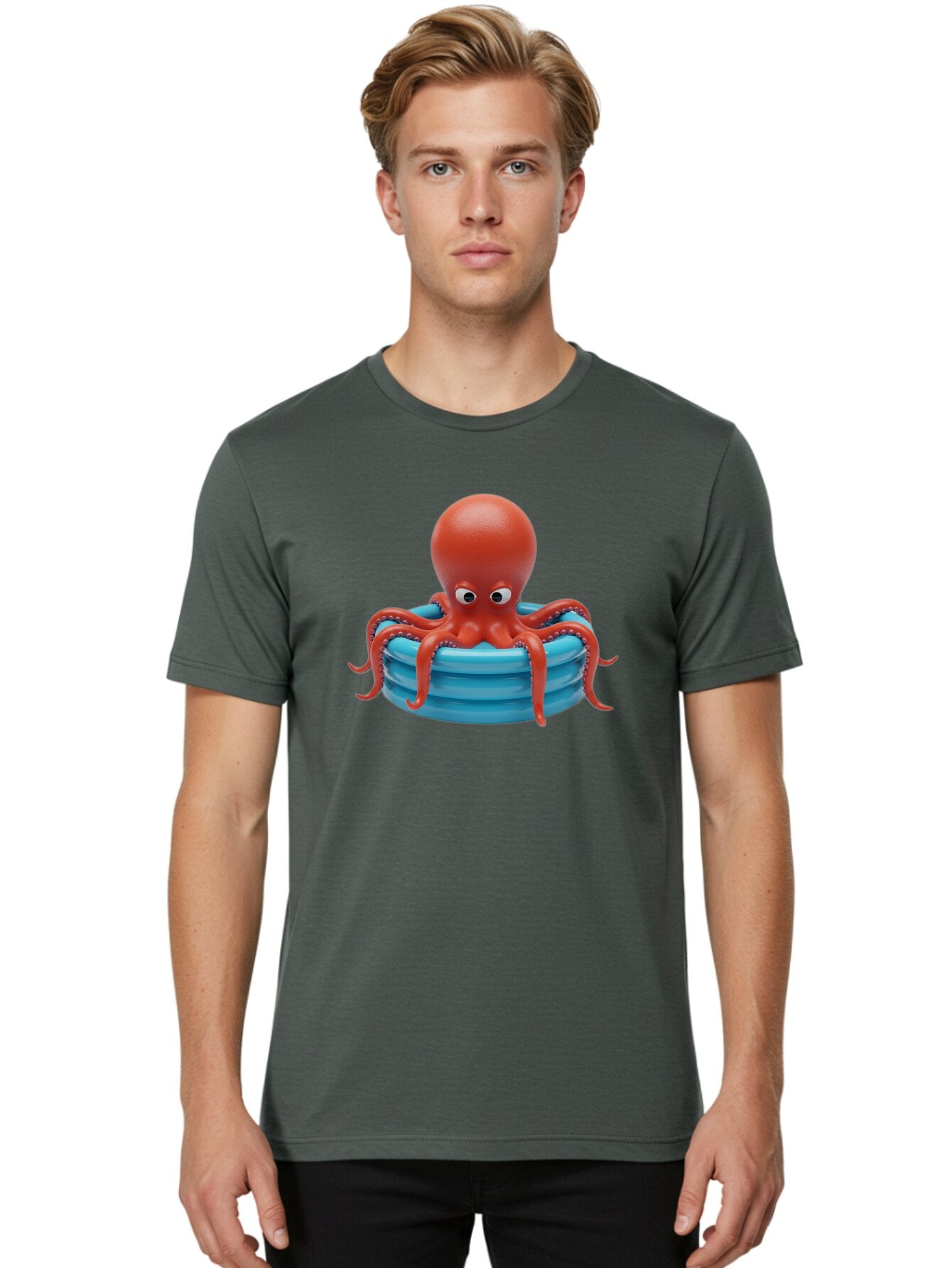Octopus-In-Inflatable-Ring Men'S Graphic Tee, 100% Cotton, Comfortable Casual Summer Wear, Machine Washable, Vintage Camera, Old Camera, Antique Camera, Black Camera, Classic Photography, Photography Equipment, Nostalgic Device, Film Camera, Bar216 28
