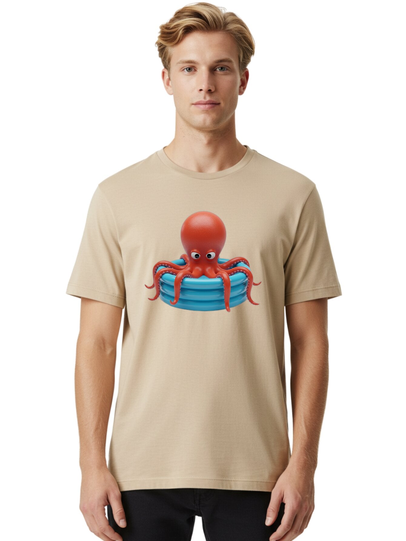 Octopus-In-Inflatable-Ring Men'S Graphic Tee, 100% Cotton, Comfortable Casual Summer Wear, Machine Washable, Vintage Camera, Old Camera, Antique Camera, Black Camera, Classic Photography, Photography Equipment, Nostalgic Device, Film Camera, Bar216 29
