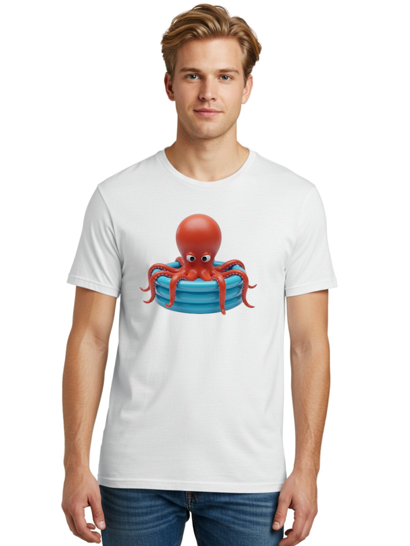 Octopus-In-Inflatable-Ring Men'S Graphic Tee, 100% Cotton, Comfortable Casual Summer Wear, Machine Washable, Vintage Camera, Old Camera, Antique Camera, Black Camera, Classic Photography, Photography Equipment, Nostalgic Device, Film Camera, Bar216 26