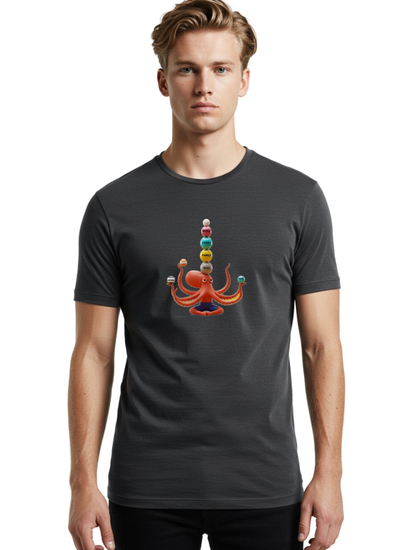Octopus-Meditation Men'S Graphic Tee, 100% Cotton, Comfortable Casual Summer Wear, Machine Washable, Vintage Camera, Old Camera, Antique Camera, Black Camera, Classic Photography, Photography Equipment, Nostalgic Device, Film Camera, Bar218 18