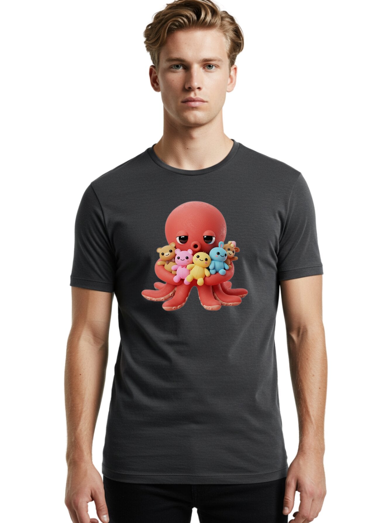 Octopus-With-Animals Men'S Graphic Tee, 100% Cotton, Comfortable Casual Summer Wear, Machine Washable, Vintage Camera, Old Camera, Antique Camera, Black Camera, Classic Photography, Photography Equipment, Nostalgic Device, Film Camera, Bar219 26