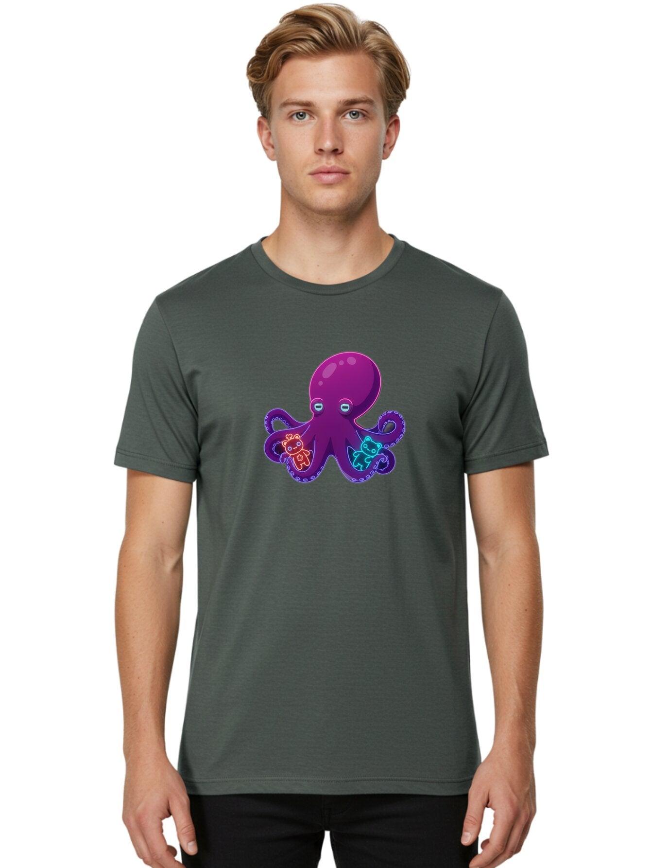 Octopus-With-Teddy-Bears Men'S Graphic Tee, 100% Cotton, Comfortable Casual Summer Wear, Machine Washable, Vintage Camera, Old Camera, Antique Camera, Black Camera, Classic Photography, Photography Equipment, Nostalgic Device, Film Camera, Bar220 20