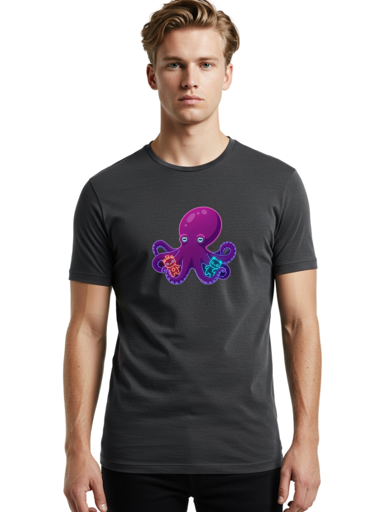 Octopus-With-Teddy-Bears Men'S Graphic Tee, 100% Cotton, Comfortable Casual Summer Wear, Machine Washable, Vintage Camera, Old Camera, Antique Camera, Black Camera, Classic Photography, Photography Equipment, Nostalgic Device, Film Camera, Bar220 24