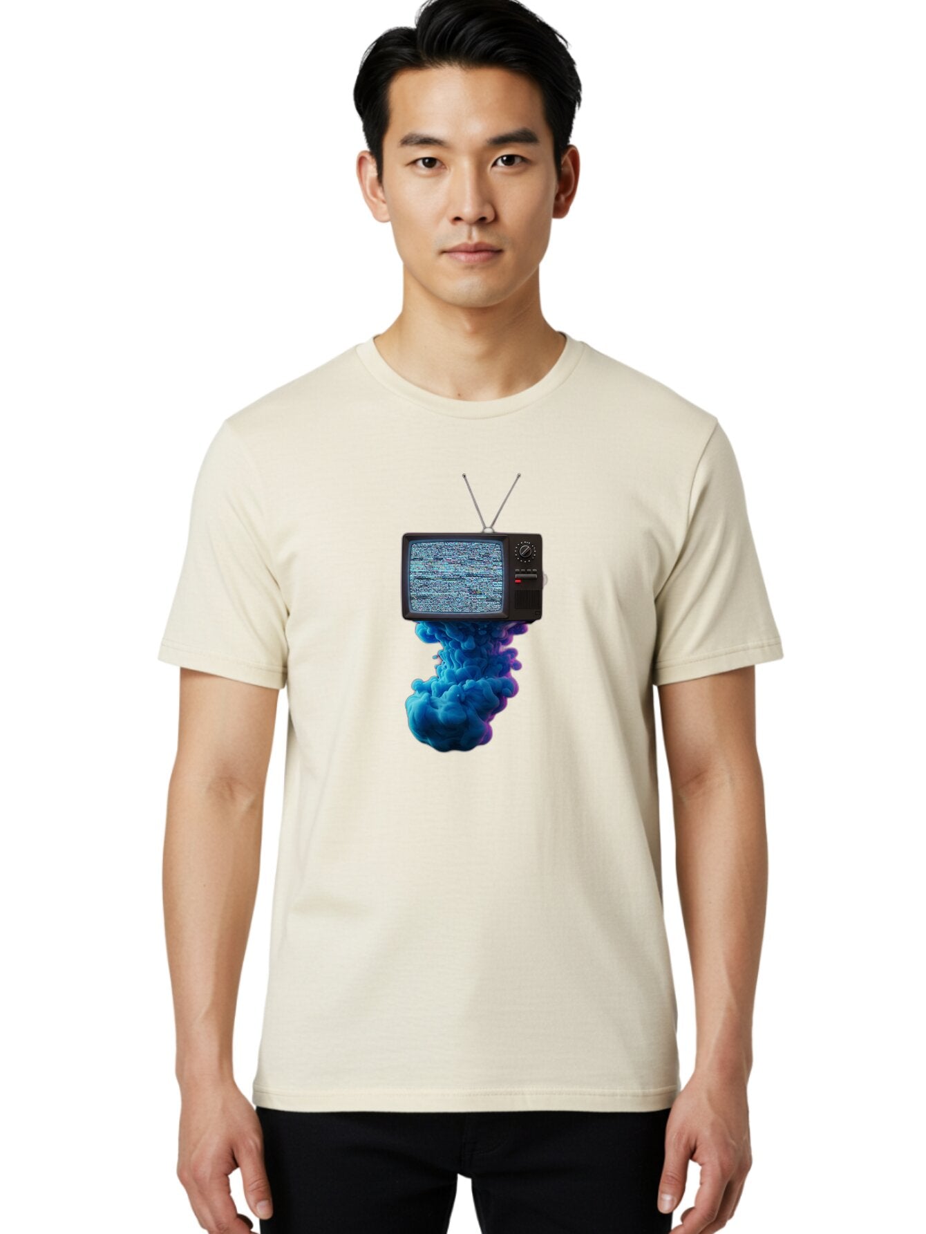 Old-Television Men'S Graphic Tee, 100% Cotton, Comfortable Casual Summer Wear, Machine Washable, Vintage Camera, Old Camera, Antique Camera, Black Camera, Classic Photography, Photography Equipment, Nostalgic Device, Film Camera, Camera Art Bar223 25