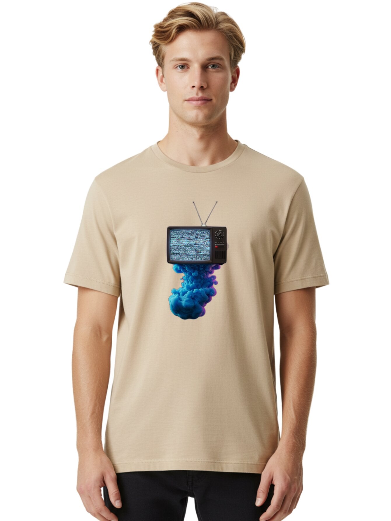 Old-Television Men'S Graphic Tee, 100% Cotton, Comfortable Casual Summer Wear, Machine Washable, Vintage Camera, Old Camera, Antique Camera, Black Camera, Classic Photography, Photography Equipment, Nostalgic Device, Film Camera, Camera Art Bar223 21