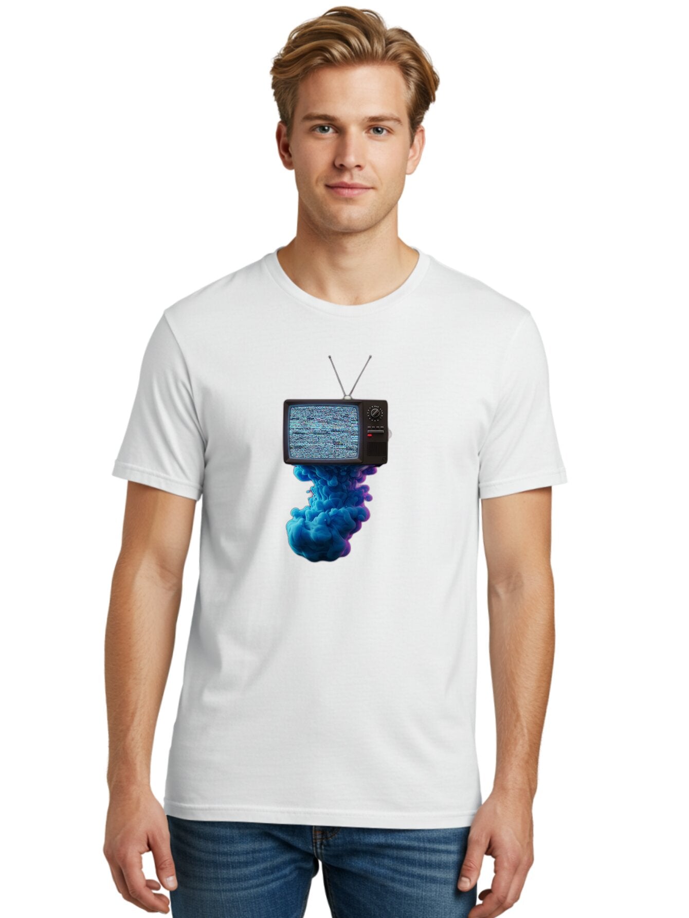 Old-Television Men'S Graphic Tee, 100% Cotton, Comfortable Casual Summer Wear, Machine Washable, Vintage Camera, Old Camera, Antique Camera, Black Camera, Classic Photography, Photography Equipment, Nostalgic Device, Film Camera, Camera Art Bar223 24