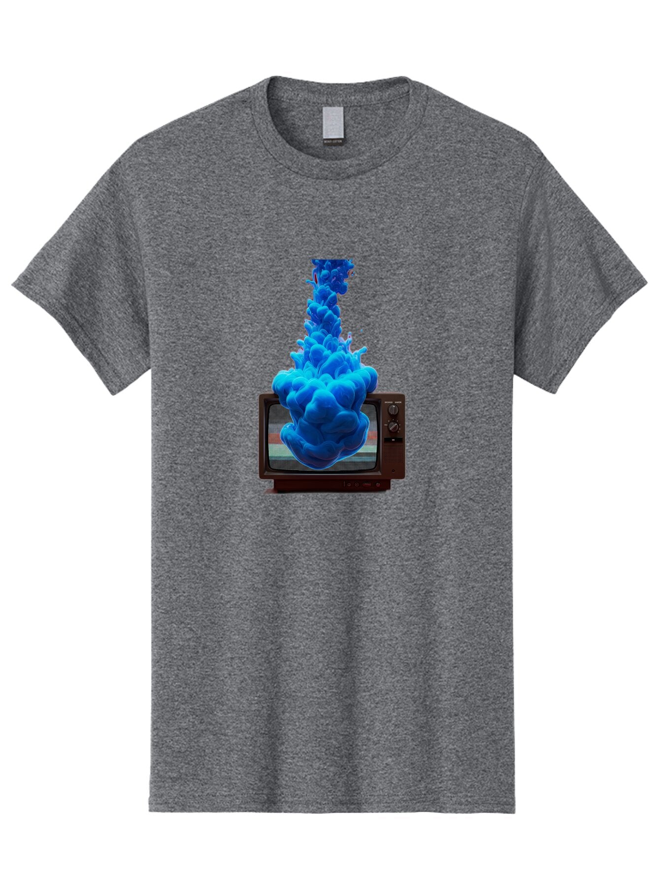 Old-Tv-With-Blue-Splash Men'S Graphic Tee, 100% Cotton, Comfortable Casual Summer Wear, Machine Washable, Vintage Camera, Old Camera, Antique Camera, Black Camera, Classic Photography, Photography Equipment, Nostalgic Device, Film Camera, Bar224 14