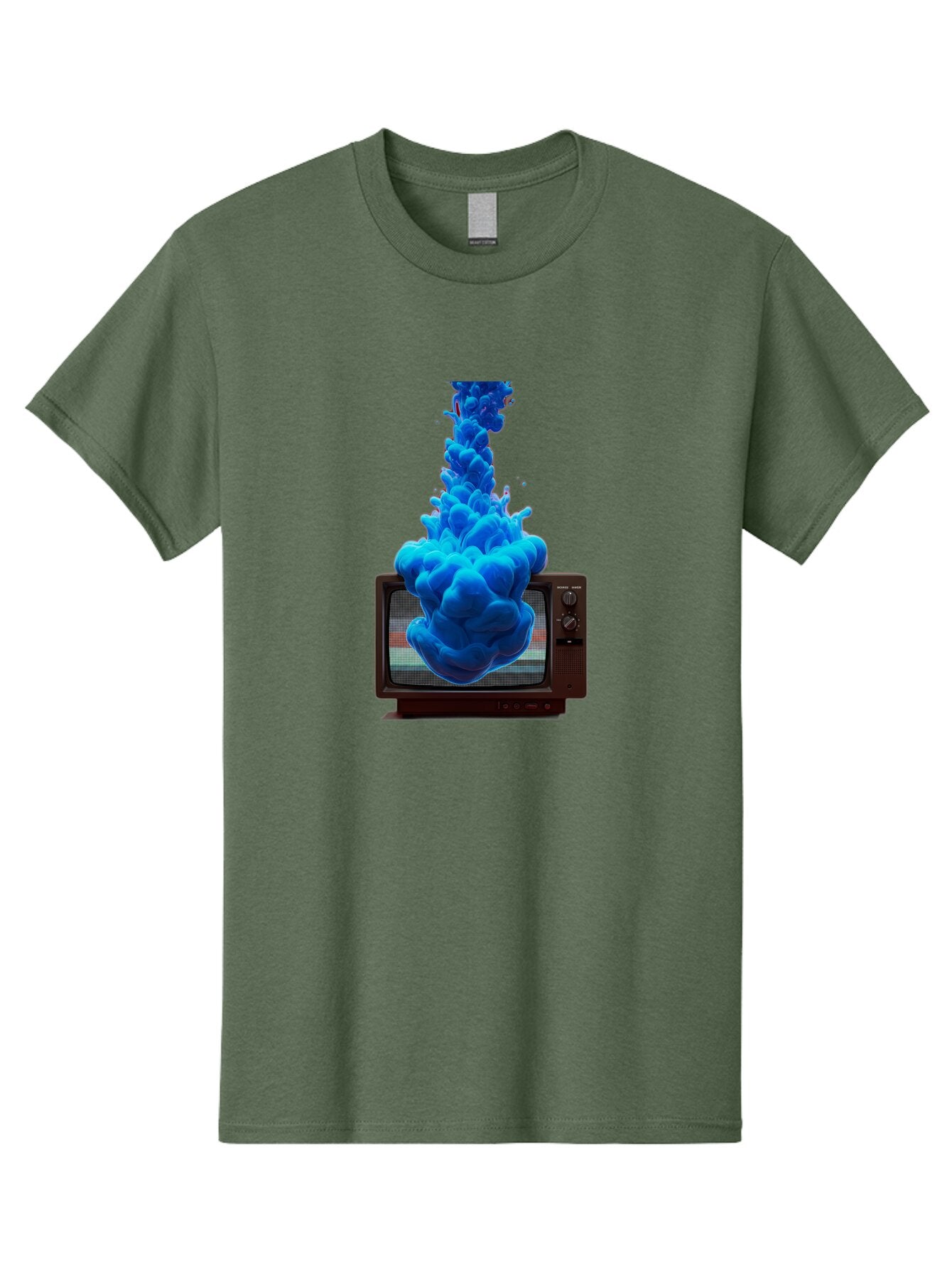 Old-Tv-With-Blue-Splash Men'S Graphic Tee, 100% Cotton, Comfortable Casual Summer Wear, Machine Washable, Vintage Camera, Old Camera, Antique Camera, Black Camera, Classic Photography, Photography Equipment, Nostalgic Device, Film Camera, Bar224 11