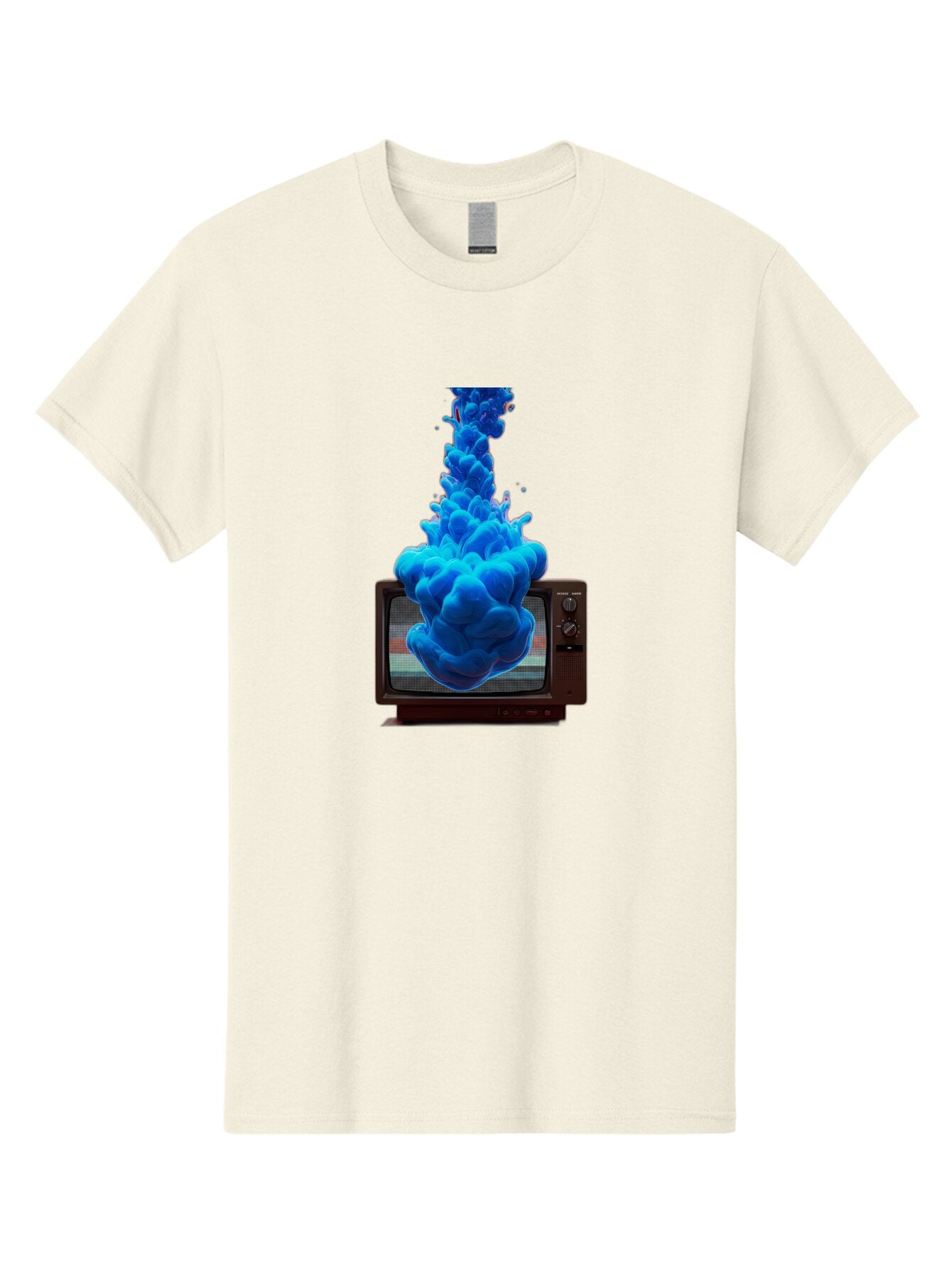 Old-Tv-With-Blue-Splash Men'S Graphic Tee, 100% Cotton, Comfortable Casual Summer Wear, Machine Washable, Vintage Camera, Old Camera, Antique Camera, Black Camera, Classic Photography, Photography Equipment, Nostalgic Device, Film Camera, Bar224 3