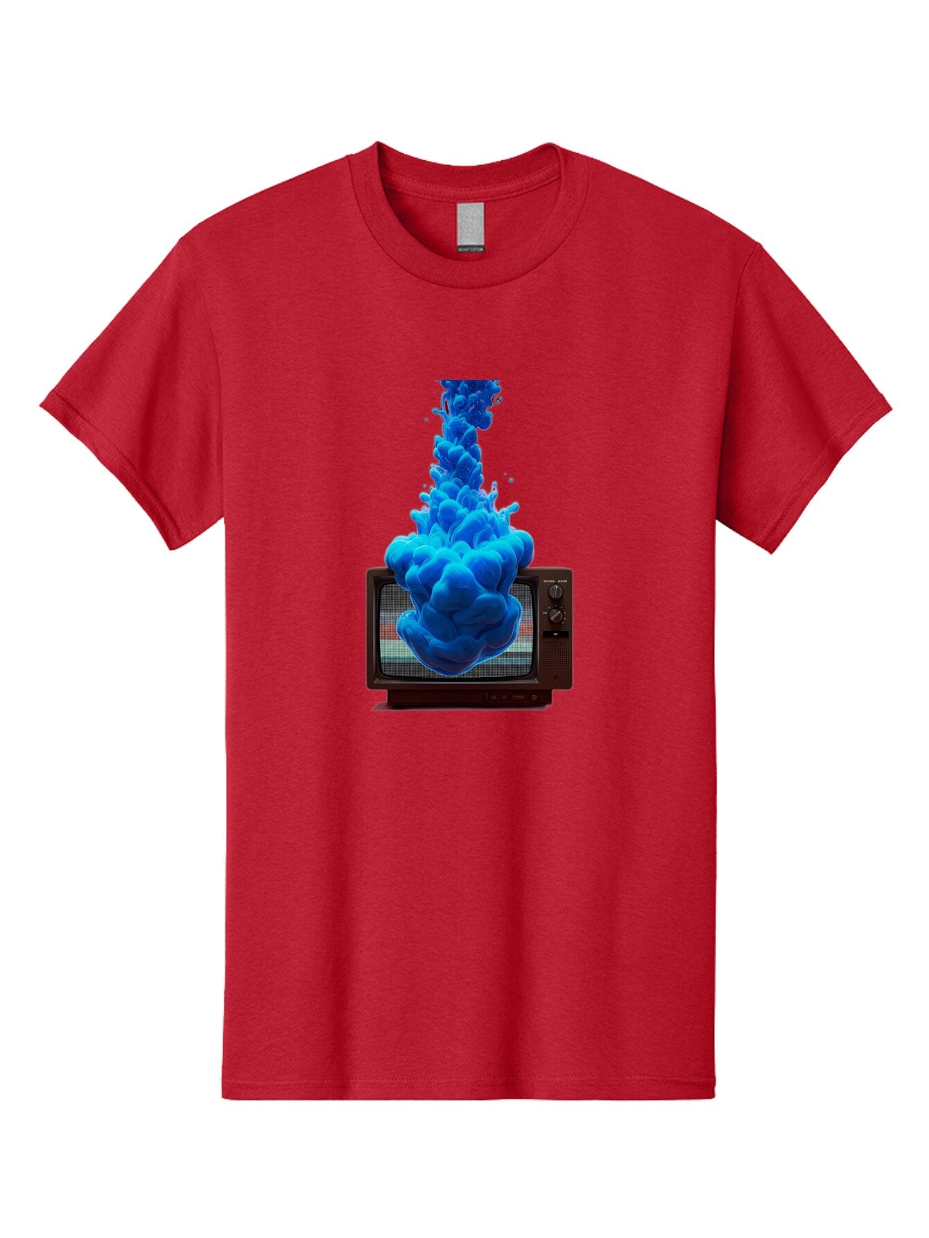Old-Tv-With-Blue-Splash Men'S Graphic Tee, 100% Cotton, Comfortable Casual Summer Wear, Machine Washable, Vintage Camera, Old Camera, Antique Camera, Black Camera, Classic Photography, Photography Equipment, Nostalgic Device, Film Camera, Bar224 10