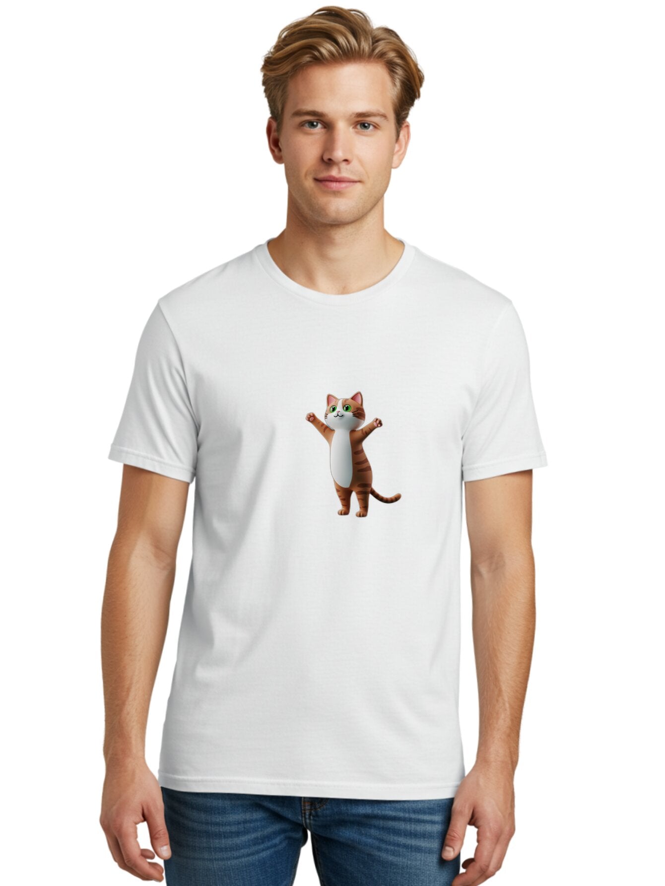 Orange-Tabby-Cat Men'S Graphic Tee, 100% Cotton, Comfortable Casual Summer Wear, Machine Washable, Vintage Camera, Old Camera, Antique Camera, Black Camera, Classic Photography, Photography Equipment, Nostalgic Device, Film Camera, Camera Art Bar230 23
