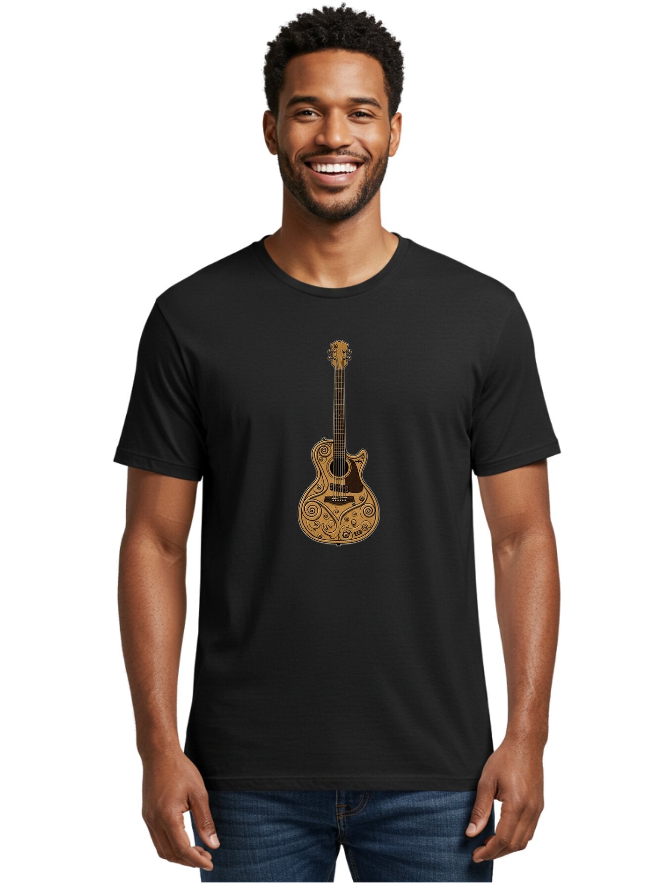 Ornate-Guitar Men'S Graphic Tee, 100% Cotton, Comfortable Casual Summer Wear, Machine Washable, Vintage Camera, Old Camera, Antique Camera, Black Camera, Classic Photography, Photography Equipment, Nostalgic Device, Film Camera, Camera Art Bar235 16