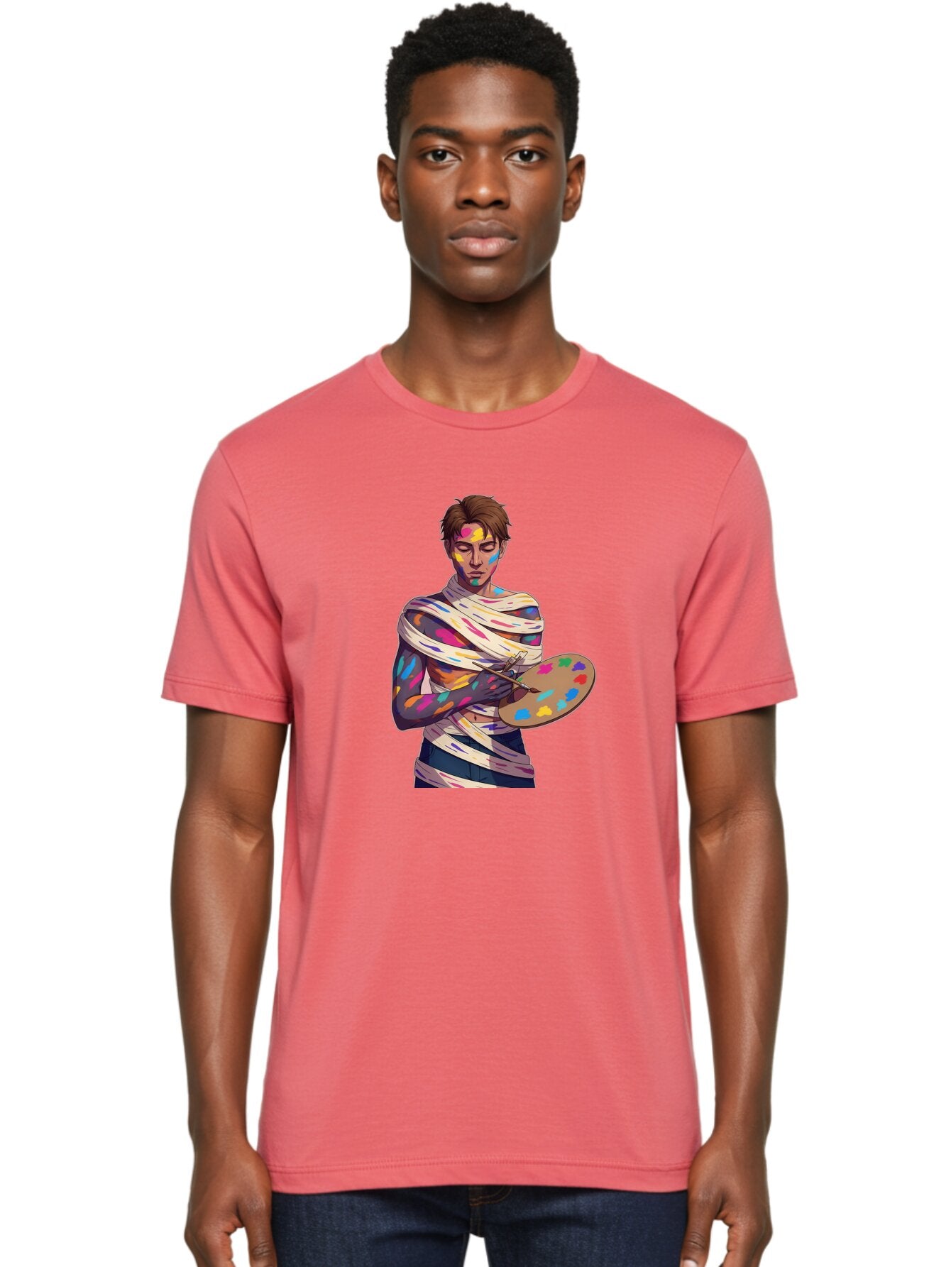 Painter-With-Paint-Splatter Men'S Graphic Tee, 100% Cotton, Comfortable Casual Summer Wear, Machine Washable, Vintage Camera, Old Camera, Antique Camera, Black Camera, Classic Photography, Photography Equipment, Nostalgic Device, Film Camera, Bar239 28