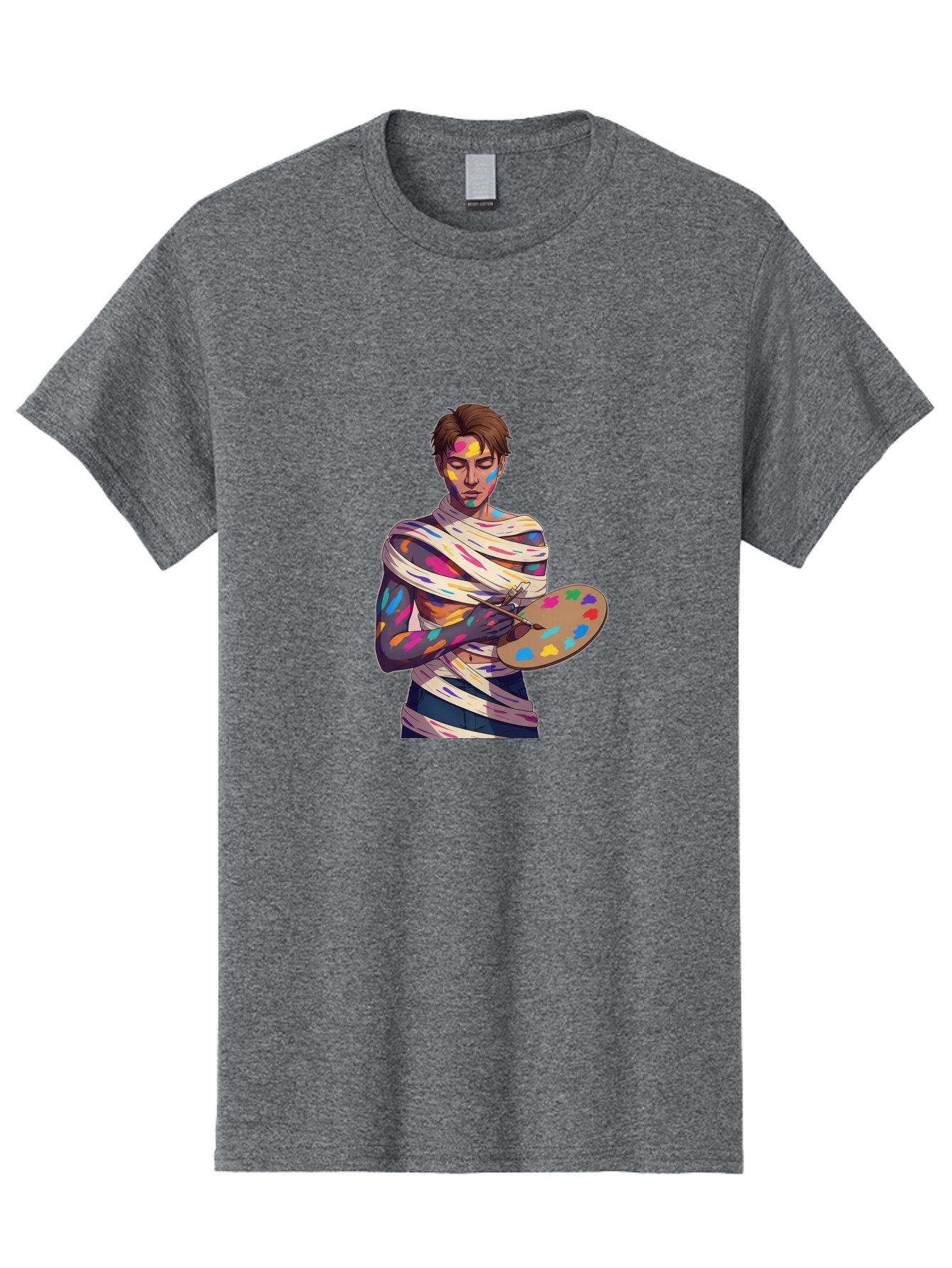 Painter-With-Paint-Splatter Men'S Graphic Tee, 100% Cotton, Comfortable Casual Summer Wear, Machine Washable, Vintage Camera, Old Camera, Antique Camera, Black Camera, Classic Photography, Photography Equipment, Nostalgic Device, Film Camera, Bar239 3