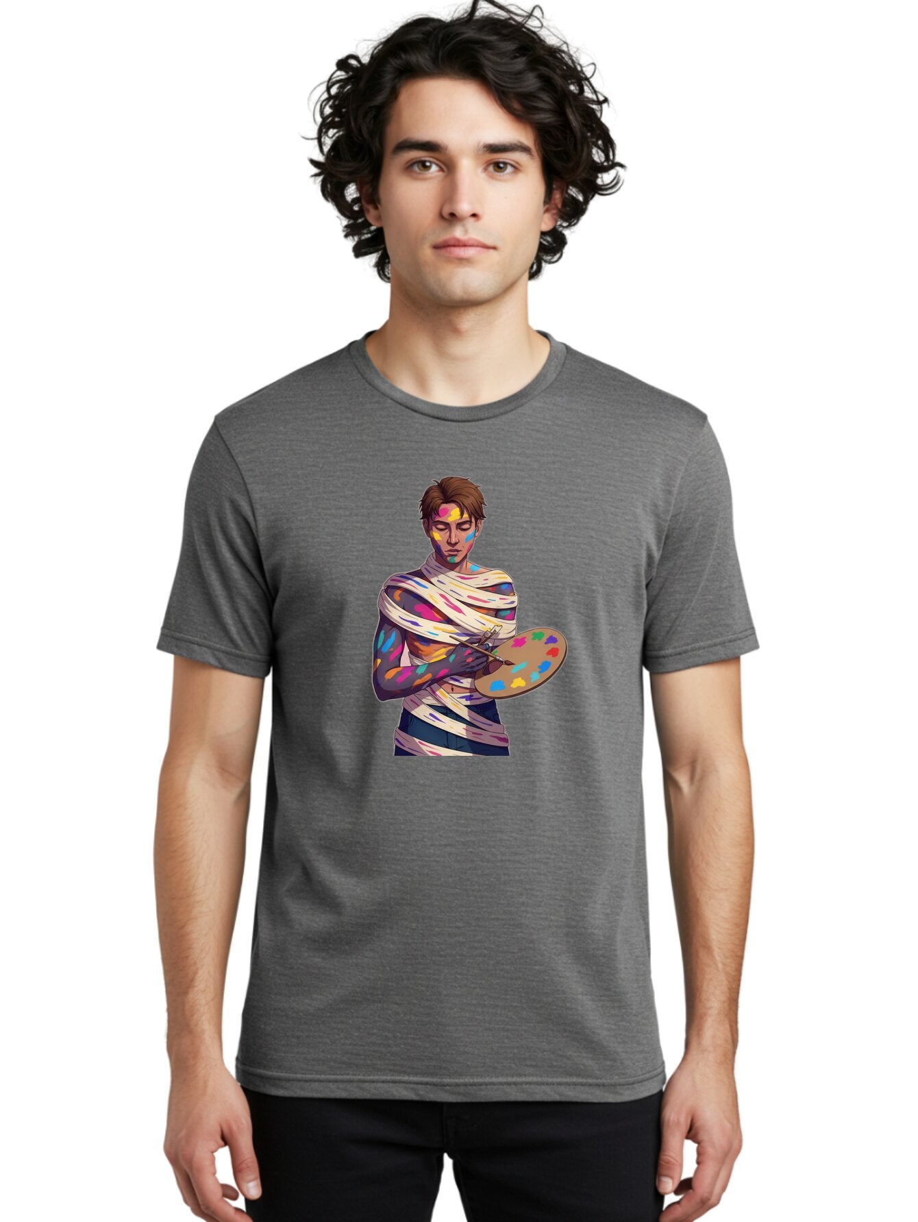 Painter-With-Paint-Splatter Men'S Graphic Tee, 100% Cotton, Comfortable Casual Summer Wear, Machine Washable, Vintage Camera, Old Camera, Antique Camera, Black Camera, Classic Photography, Photography Equipment, Nostalgic Device, Film Camera, Bar239 22