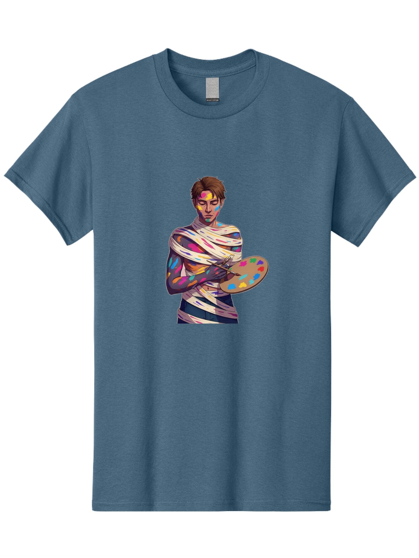 Painter-With-Paint-Splatter Men'S Graphic Tee, 100% Cotton, Comfortable Casual Summer Wear, Machine Washable, Vintage Camera, Old Camera, Antique Camera, Black Camera, Classic Photography, Photography Equipment, Nostalgic Device, Film Camera, Bar239 5
