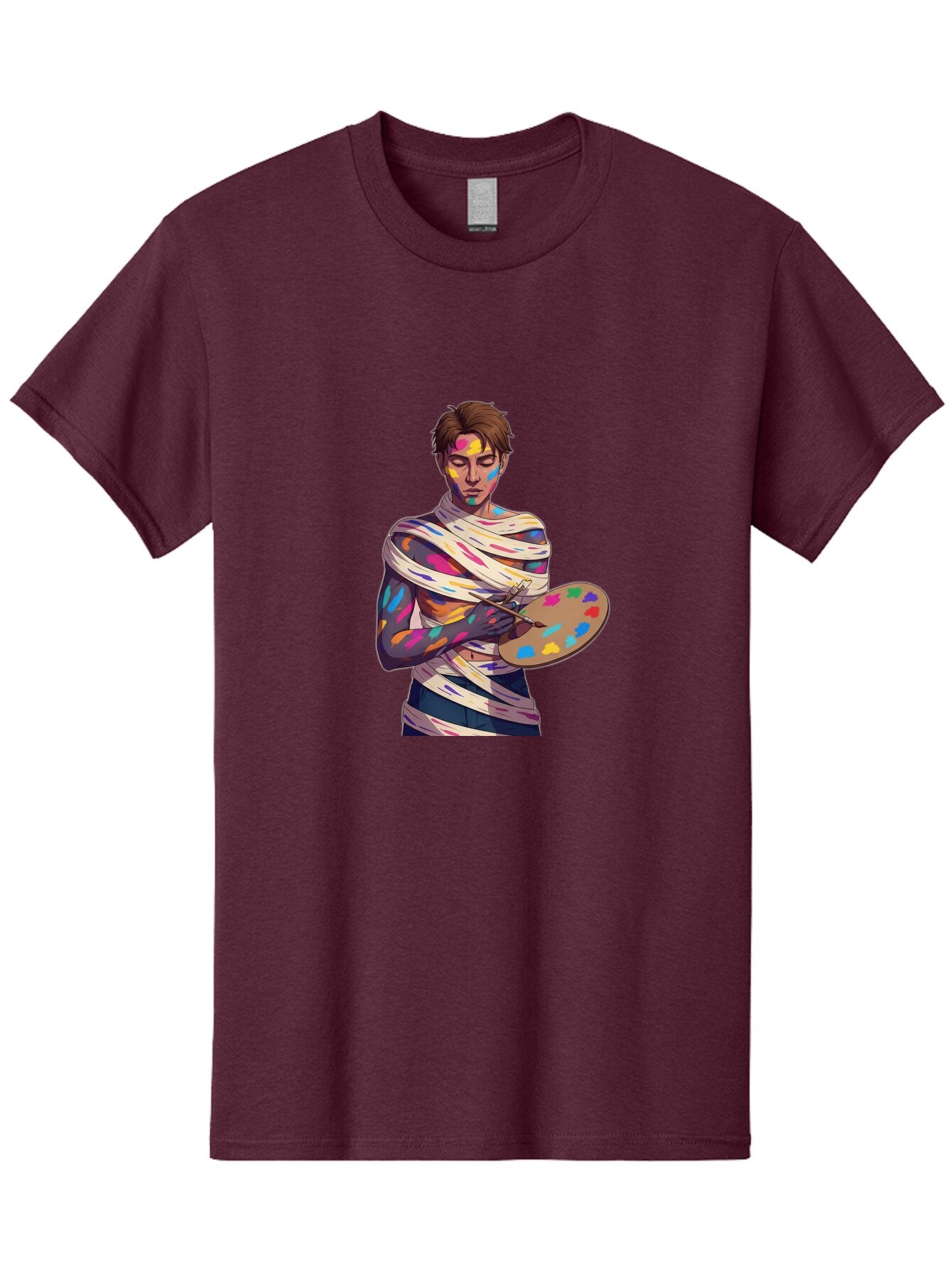 Painter-With-Paint-Splatter Men'S Graphic Tee, 100% Cotton, Comfortable Casual Summer Wear, Machine Washable, Vintage Camera, Old Camera, Antique Camera, Black Camera, Classic Photography, Photography Equipment, Nostalgic Device, Film Camera, Bar239 15