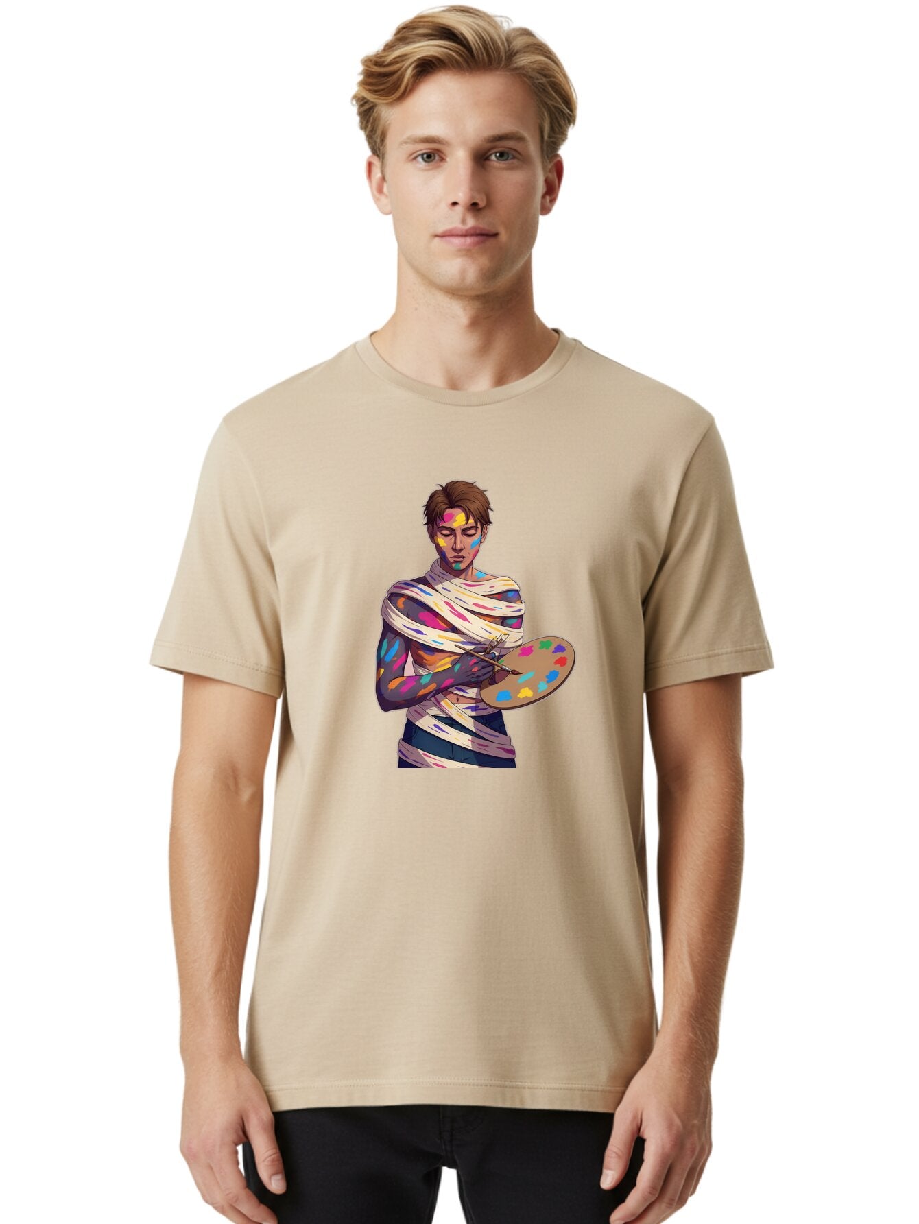 Painter-With-Paint-Splatter Men'S Graphic Tee, 100% Cotton, Comfortable Casual Summer Wear, Machine Washable, Vintage Camera, Old Camera, Antique Camera, Black Camera, Classic Photography, Photography Equipment, Nostalgic Device, Film Camera, Bar239 21