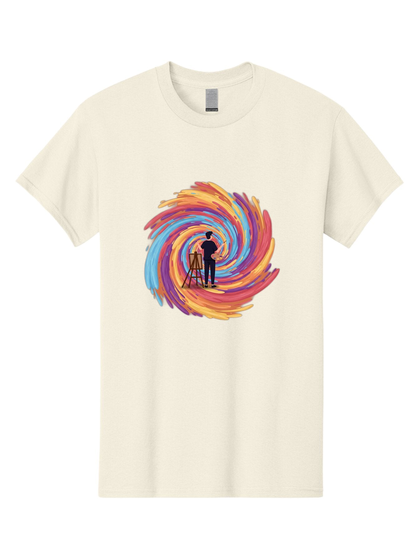 Painter-With-Swirling-Brushstrokes Men'S Graphic Tee, 100% Cotton, Comfortable Casual Summer Wear, Machine Washable, Vintage Camera, Old Camera, Antique Camera, Black Camera, Classic Photography, Photography Equipment, Nostalgic Device, Bar240 14