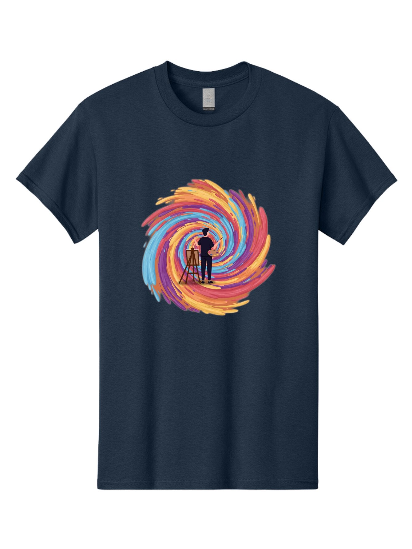 Painter-With-Swirling-Brushstrokes Men'S Graphic Tee, 100% Cotton, Comfortable Casual Summer Wear, Machine Washable, Vintage Camera, Old Camera, Antique Camera, Black Camera, Classic Photography, Photography Equipment, Nostalgic Device, Bar240 3