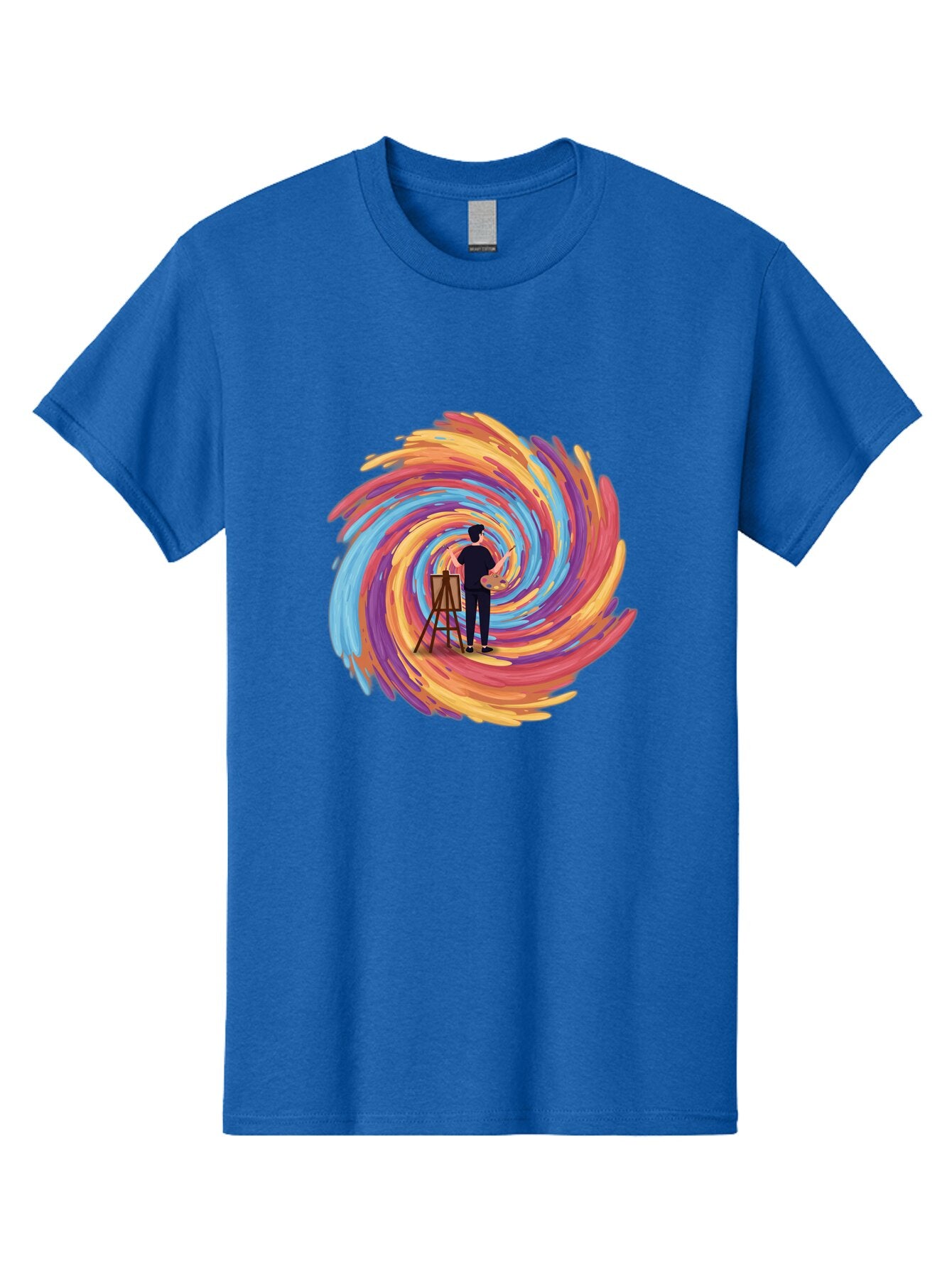 Painter-With-Swirling-Brushstrokes Men'S Graphic Tee, 100% Cotton, Comfortable Casual Summer Wear, Machine Washable, Vintage Camera, Old Camera, Antique Camera, Black Camera, Classic Photography, Photography Equipment, Nostalgic Device, Bar240 4
