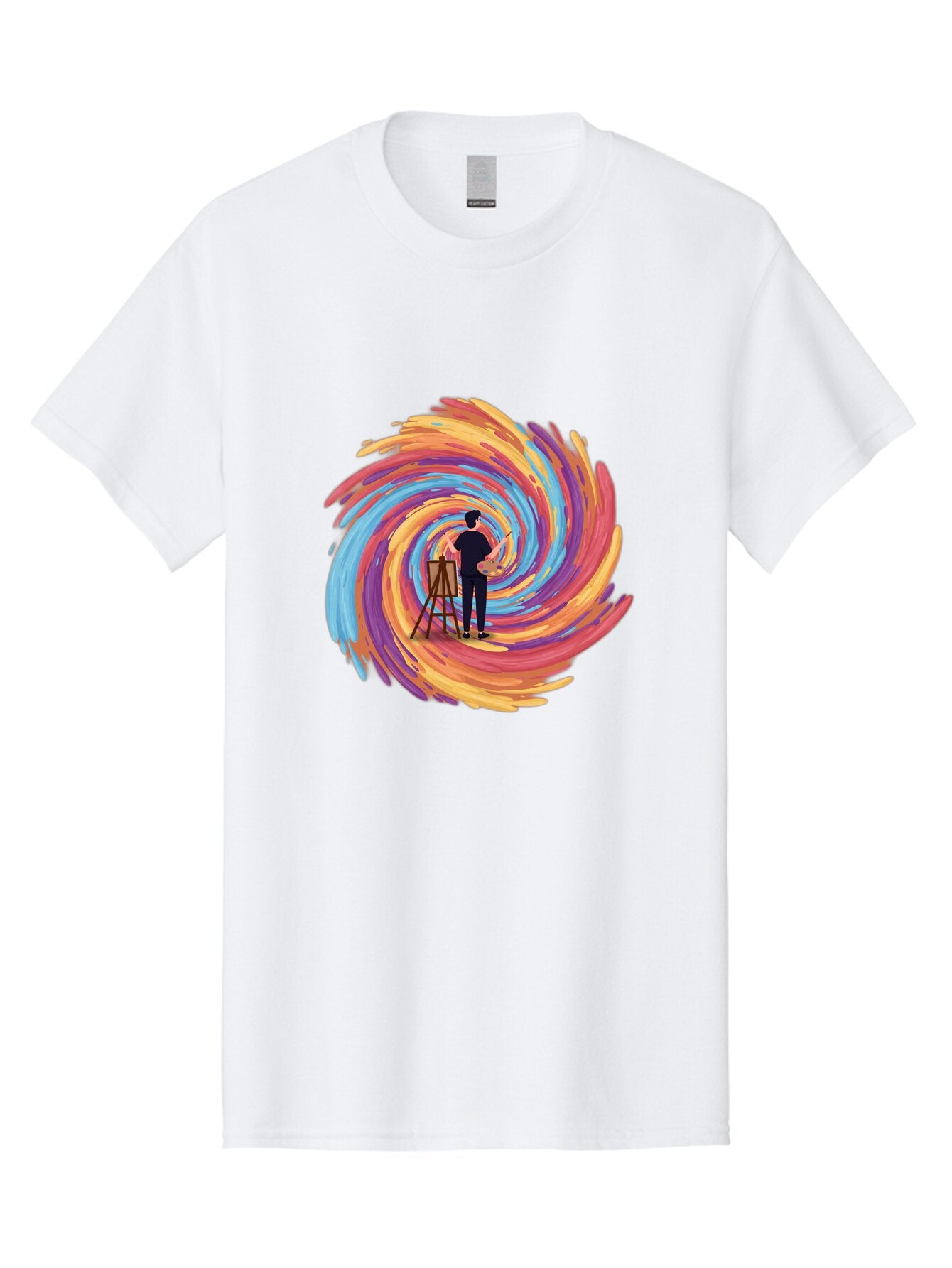 Painter-With-Swirling-Brushstrokes Men'S Graphic Tee, 100% Cotton, Comfortable Casual Summer Wear, Machine Washable, Vintage Camera, Old Camera, Antique Camera, Black Camera, Classic Photography, Photography Equipment, Nostalgic Device, Bar240 5