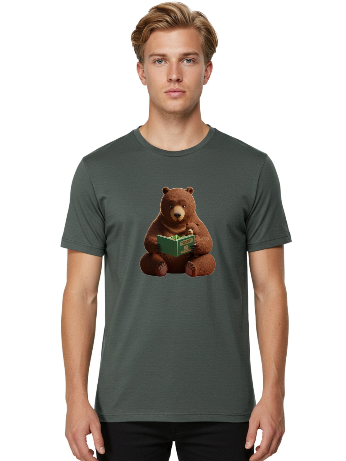Papa-Bear-And-Little-Bear-Reading Men'S Graphic Tee, 100% Cotton, Comfortable Casual Summer Wear, Machine Washable, Vintage Camera, Old Camera, Antique Camera, Black Camera, Classic Photography, Photography Equipment, Nostalgic Device, Bar242 25