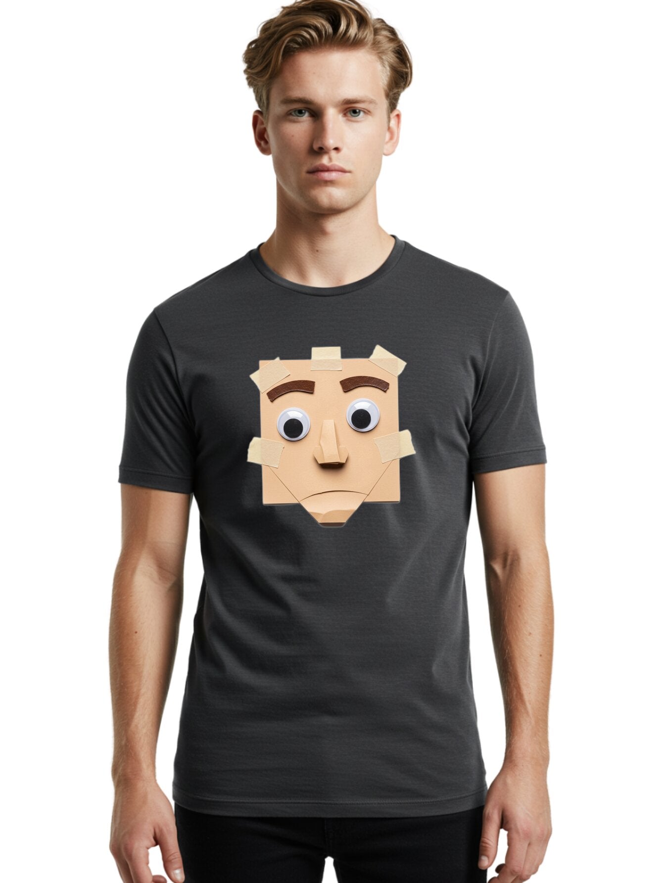 Paper-Bag-Face Men'S Graphic Tee, 100% Cotton, Comfortable Casual Summer Wear, Machine Washable, Vintage Camera, Old Camera, Antique Camera, Black Camera, Classic Photography, Photography Equipment, Nostalgic Device, Film Camera, Camera Art Bar243 19