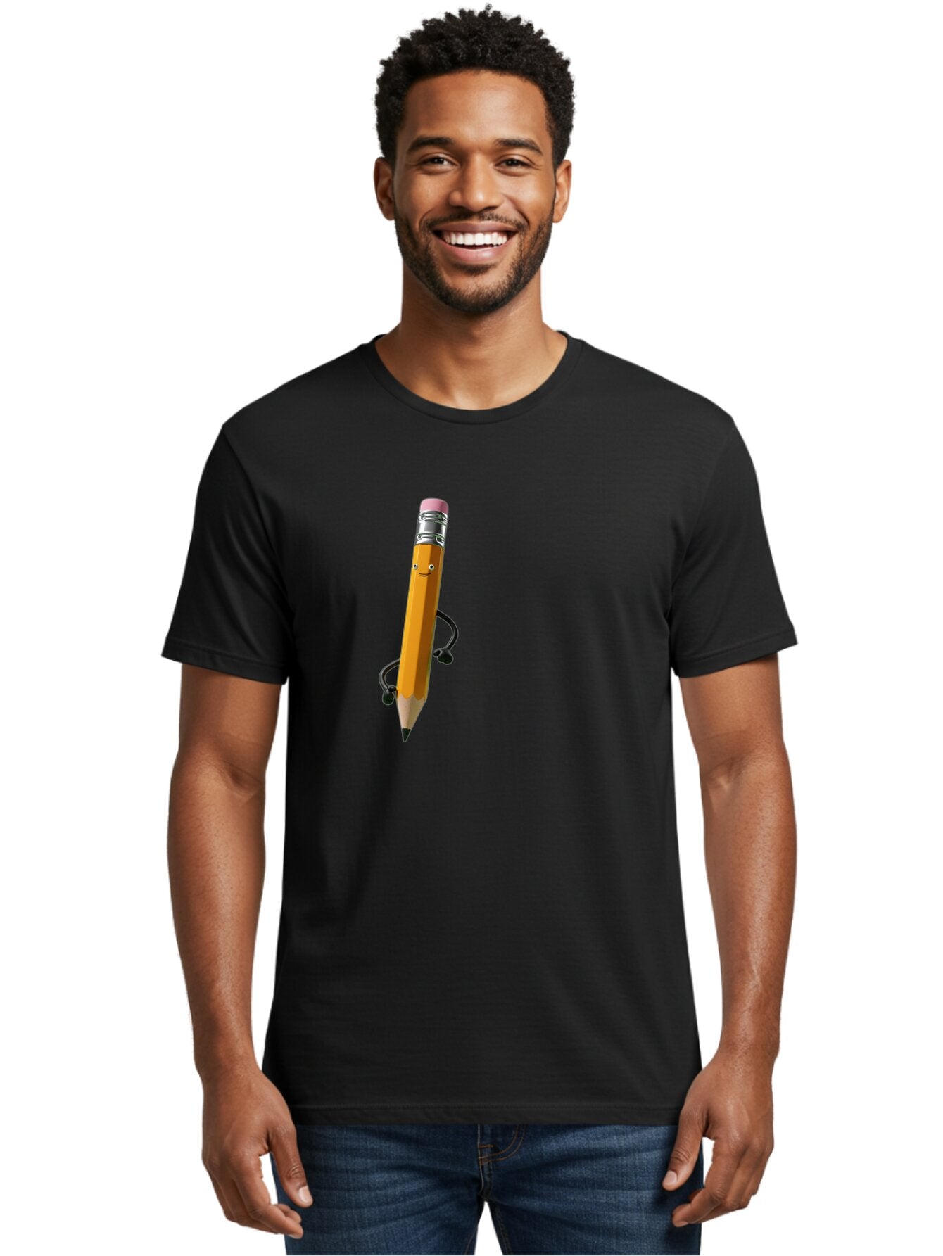 Pencil-Character Men'S Graphic Tee, 100% Cotton, Comfortable Casual Summer Wear, Machine Washable, Vintage Camera, Old Camera, Antique Camera, Black Camera, Classic Photography, Photography Equipment, Nostalgic Device, Film Camera, Camera Art Bar250 29