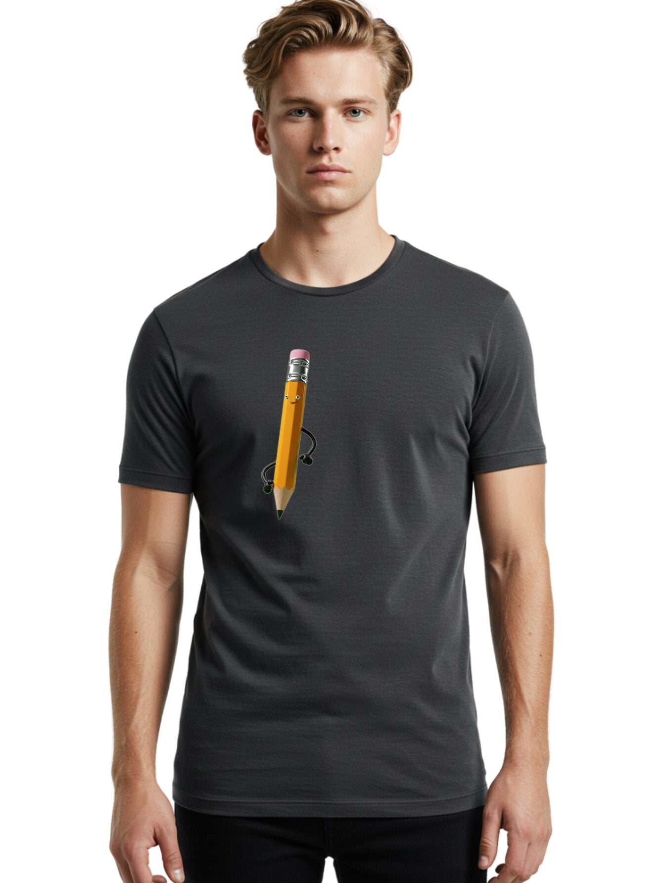 Pencil-Character Men'S Graphic Tee, 100% Cotton, Comfortable Casual Summer Wear, Machine Washable, Vintage Camera, Old Camera, Antique Camera, Black Camera, Classic Photography, Photography Equipment, Nostalgic Device, Film Camera, Camera Art Bar250 18