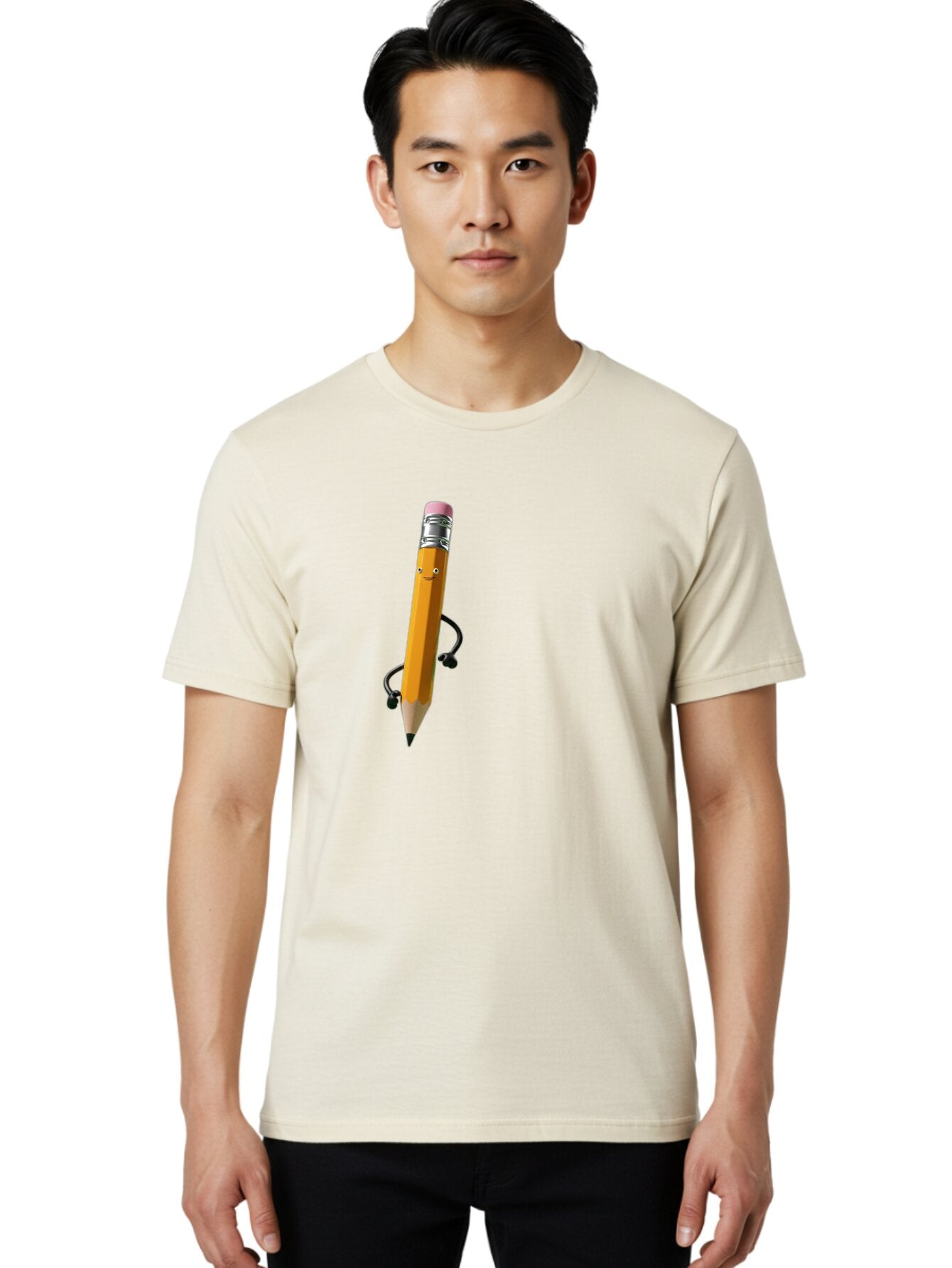 Pencil-Character Men'S Graphic Tee, 100% Cotton, Comfortable Casual Summer Wear, Machine Washable, Vintage Camera, Old Camera, Antique Camera, Black Camera, Classic Photography, Photography Equipment, Nostalgic Device, Film Camera, Camera Art Bar250 20