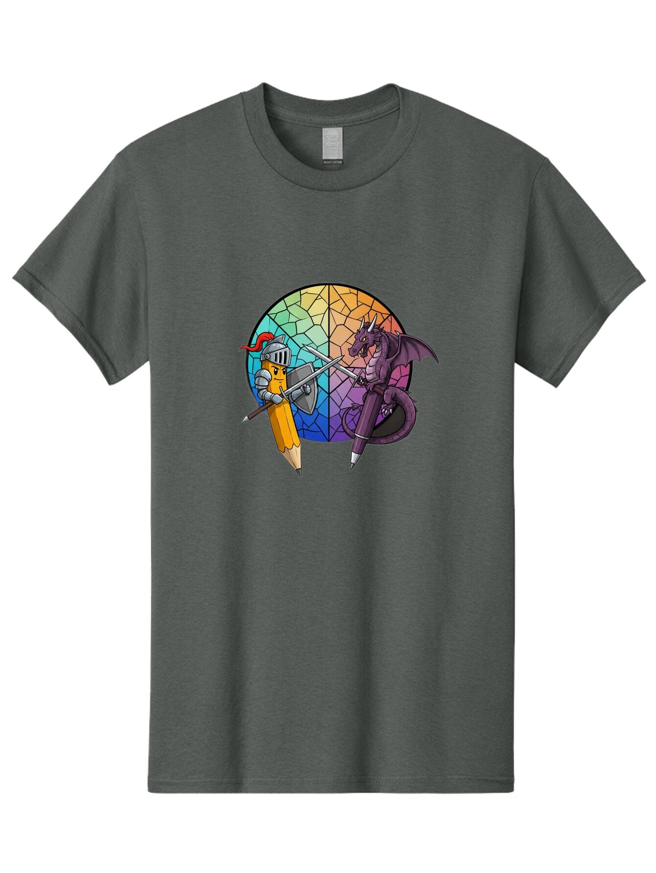 Pencil-Knight-Fighting-Dragon-Pencil Men'S Graphic Tee, 100% Cotton, Comfortable Casual Summer Wear, Machine Washable, Vintage Camera, Old Camera, Antique Camera, Black Camera, Classic Photography, Photography Equipment, Nostalgic Device, Bar251 2